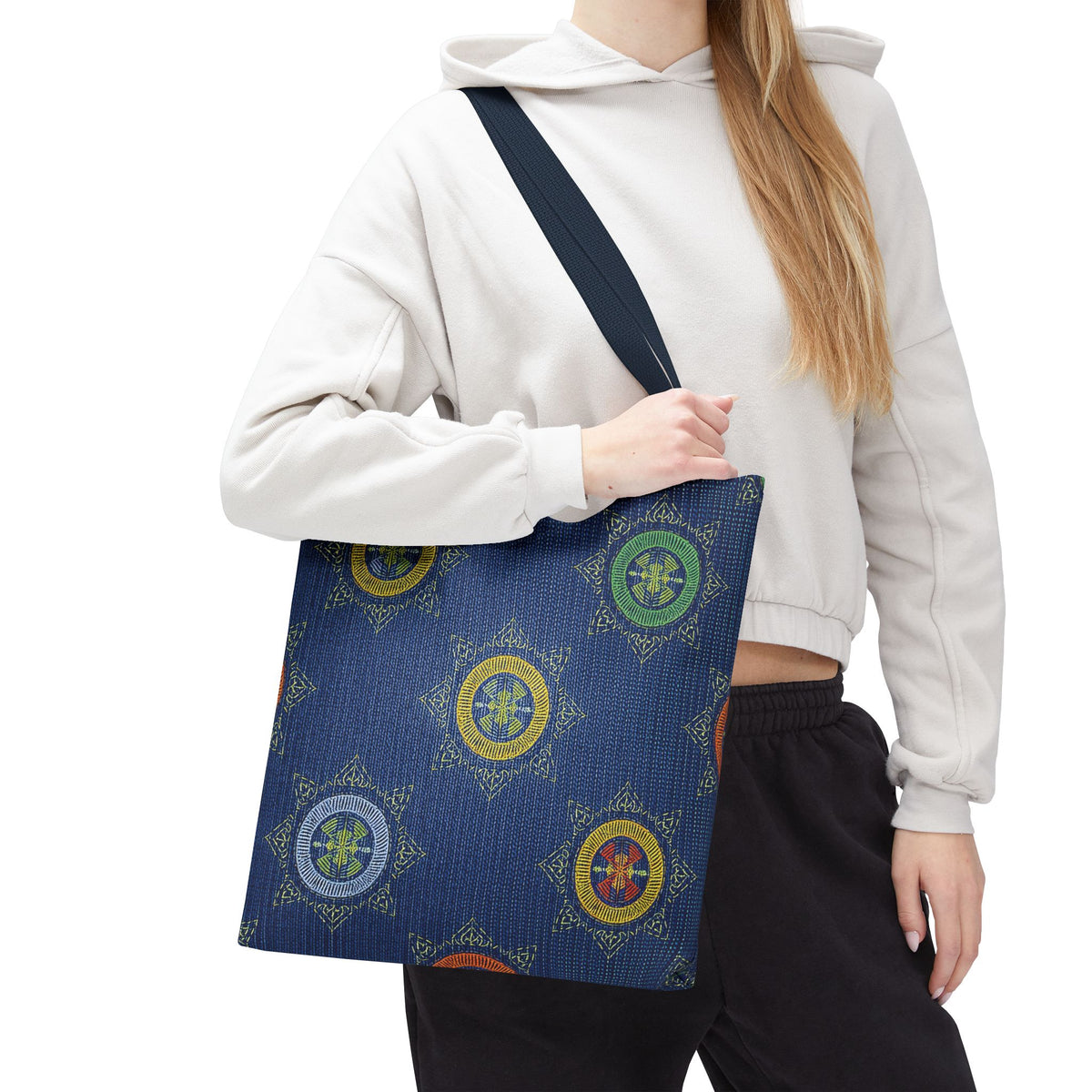 Diwali Graphic Denim Fabric Imitation Print Unisex Canvas Bag Poly Spun 3 Sizes Tote Bag 205-2