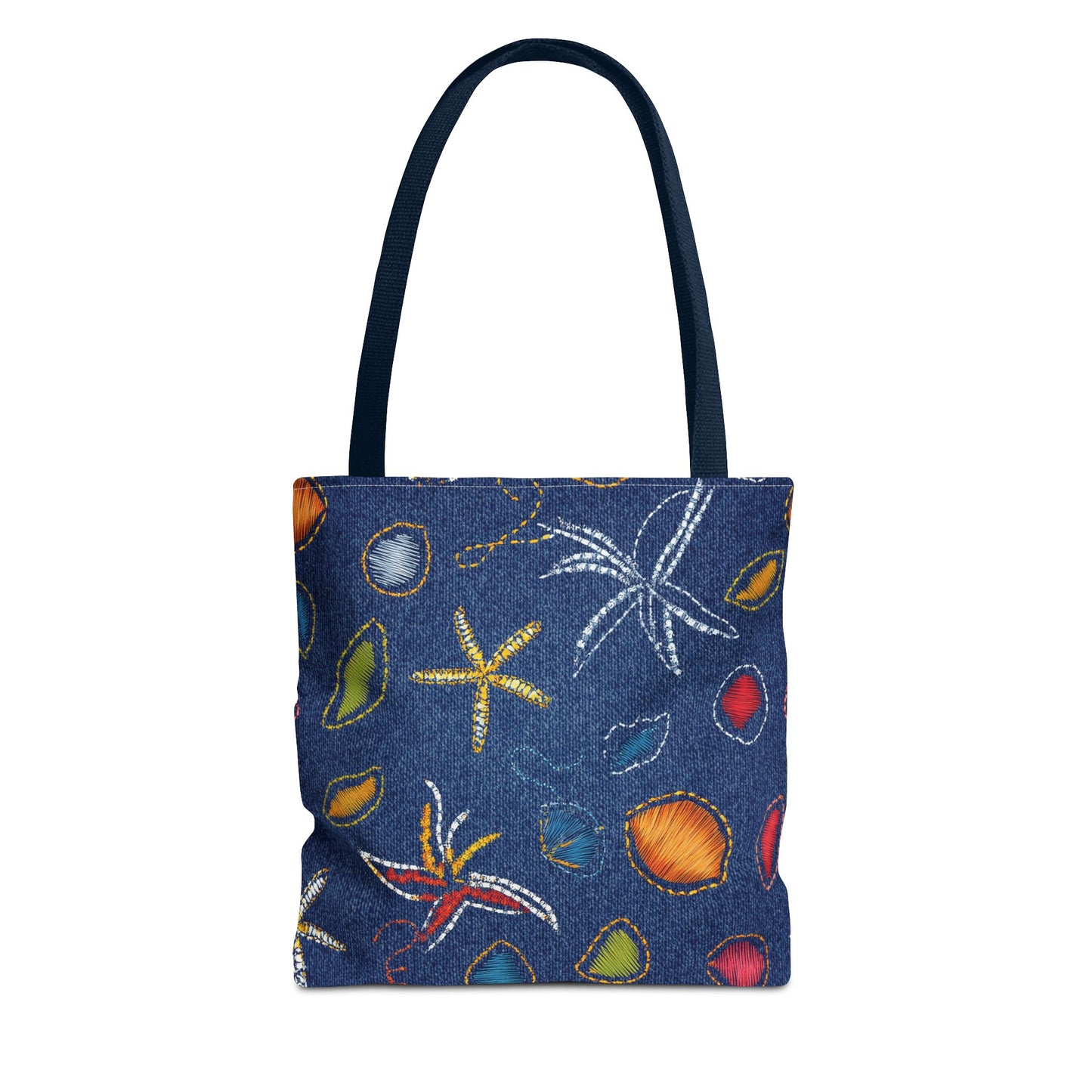 Denim Fabric Imitation Print Unisex Canvas Bag Poly Spun 3 Sizes Tote Bag 182-4