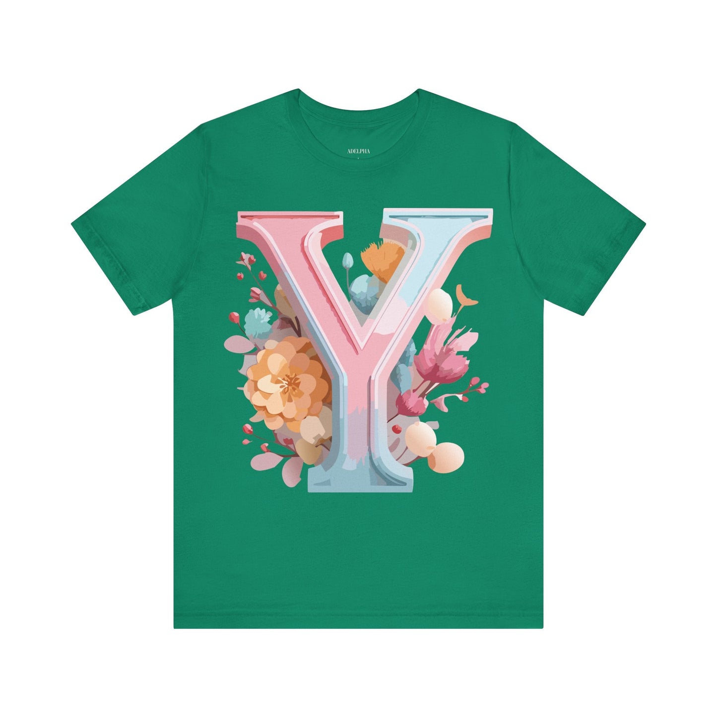 Letter Y Graphic Tee Unisex Short Sleeve Vintage Inspired Artwork Adelpha Premium