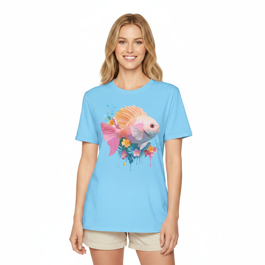 Fish Art Design Graphic Tee Shirt Unisex Softstyle Cotton Short Sleeve Comfort Fit Everyday Wear