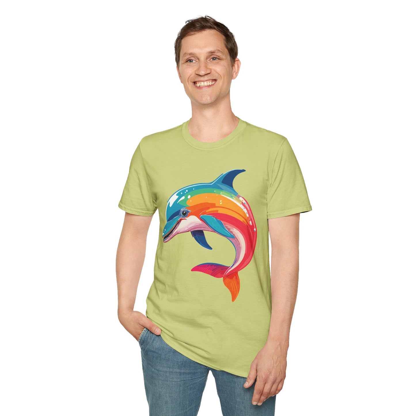 Dolphin Shirt For Unisex 100 Percent Ring Spun Cotton Gildan Softstyle 64000 Short Sleeve Tee