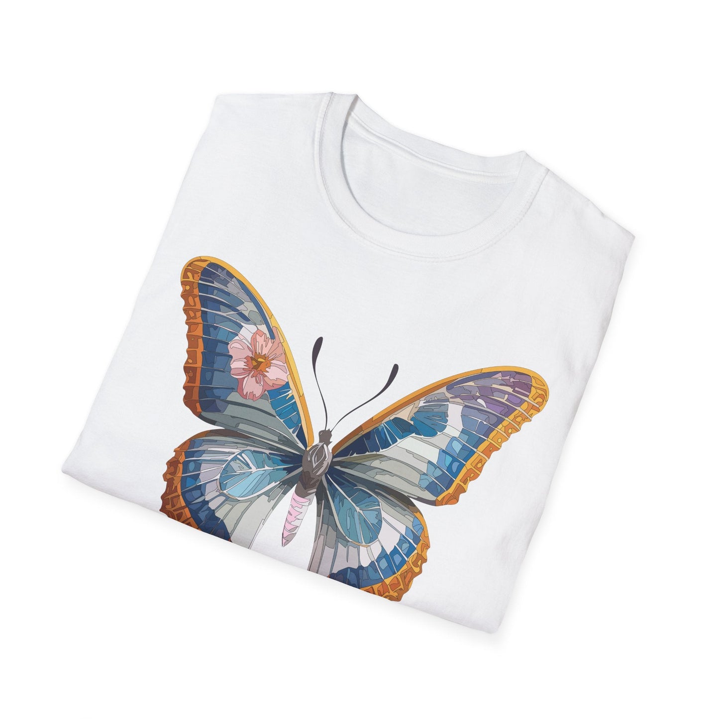 Unisex Butterfly Shirt Softstyle Tee 100 Percent Ring Spun Cotton Monarch Print Tee