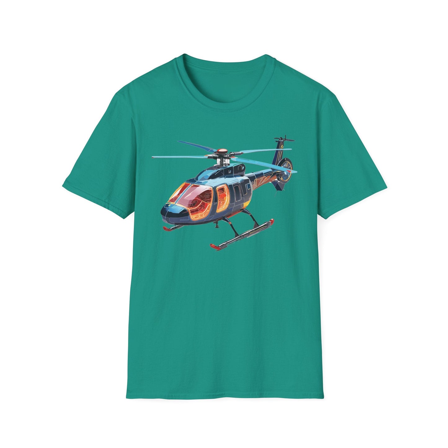 Unisex Helicopter Chopper Shirt Graphic Tee Softstyle 64000 100 Percent Ring Spun Cotton