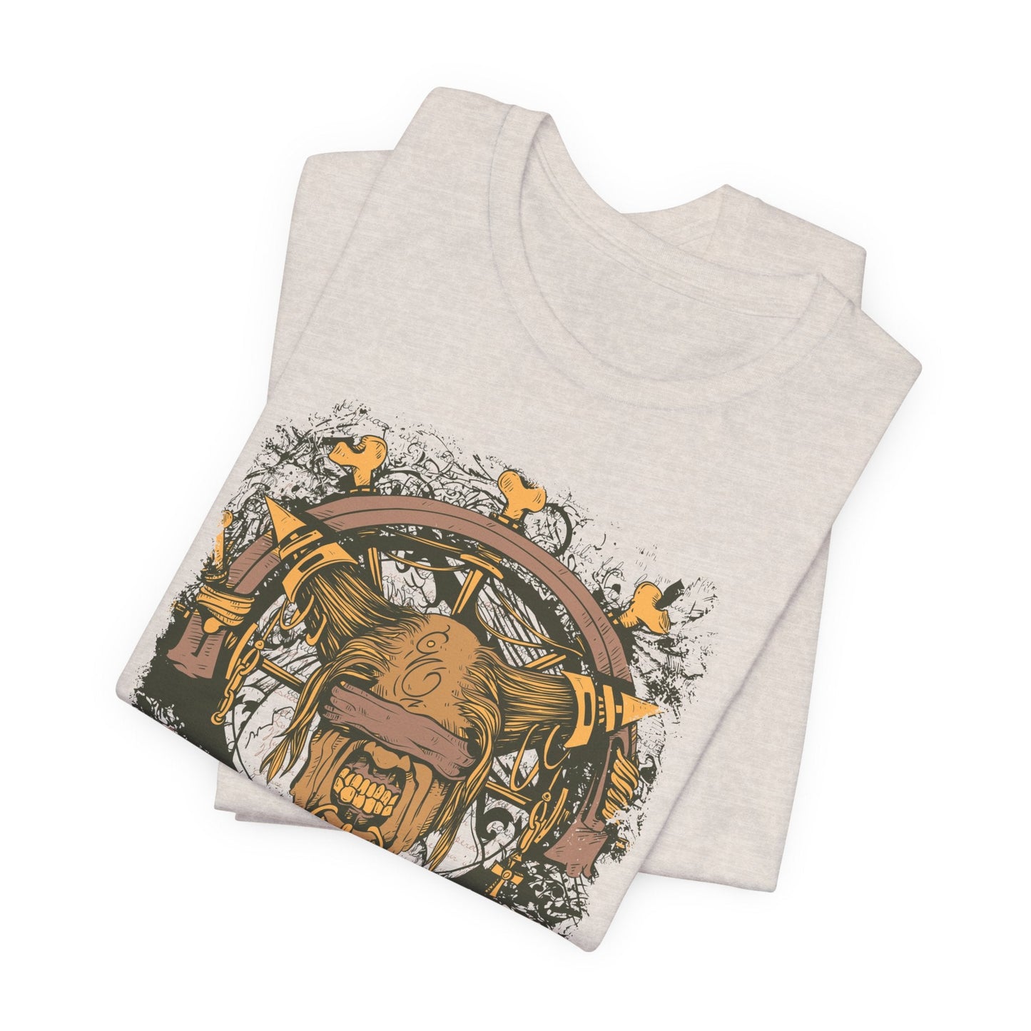 Skull Nordic Warrior Graphic Unisex Cotton T-Shirt r12