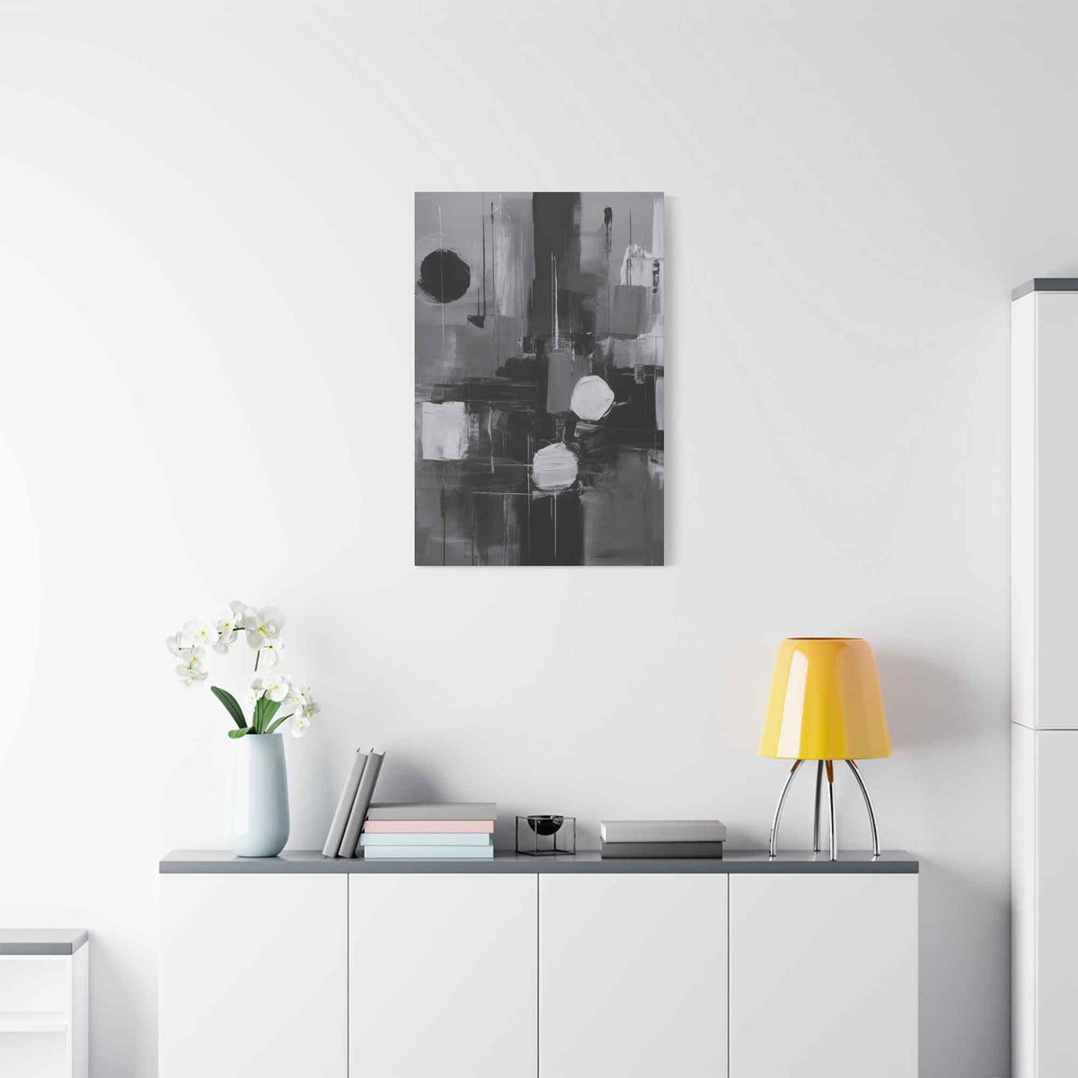 Black Abstract Painting Print Canvas 20x24,20x30,24x30, 24x32,24x36,30x40, 32x48,36x48,40x60 Pine-Wood Inner Frame ABS-16