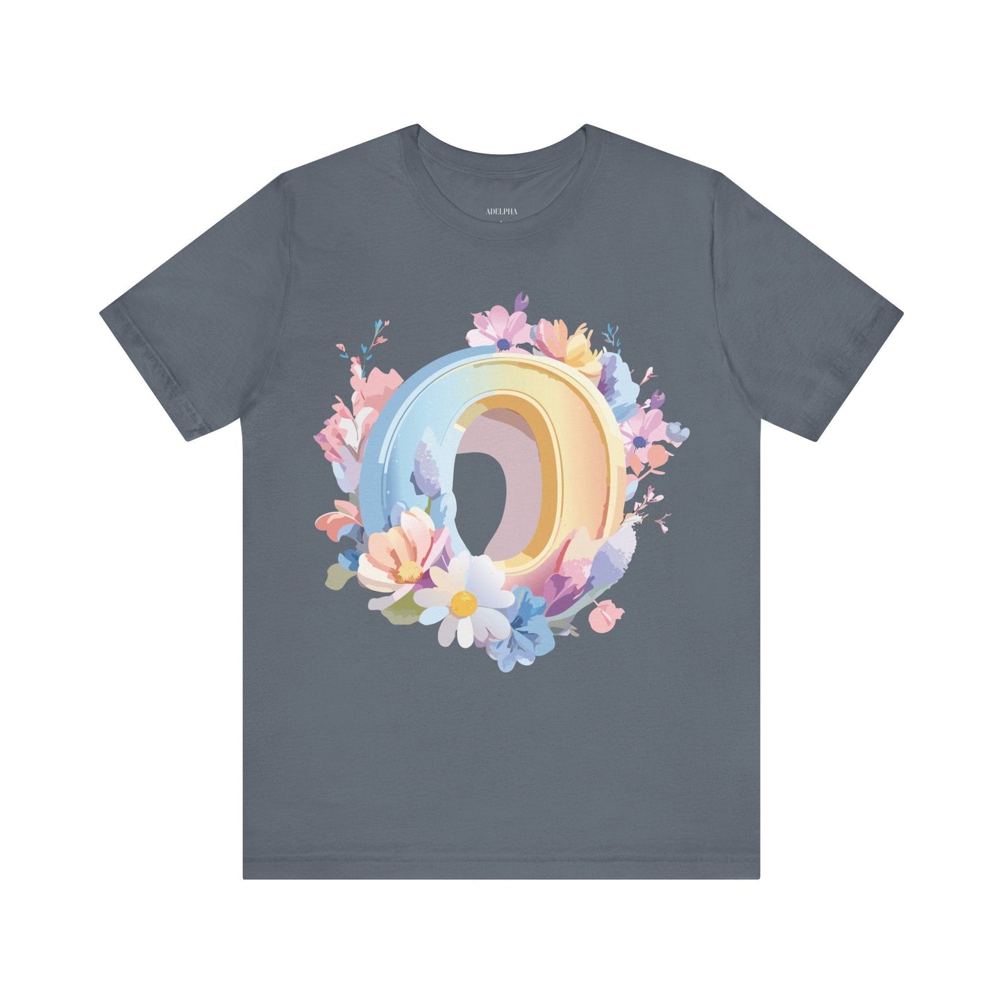 Letter O Unisex Graphic Tee  Art Design Vintage Inspired Short Sleeve Jersey