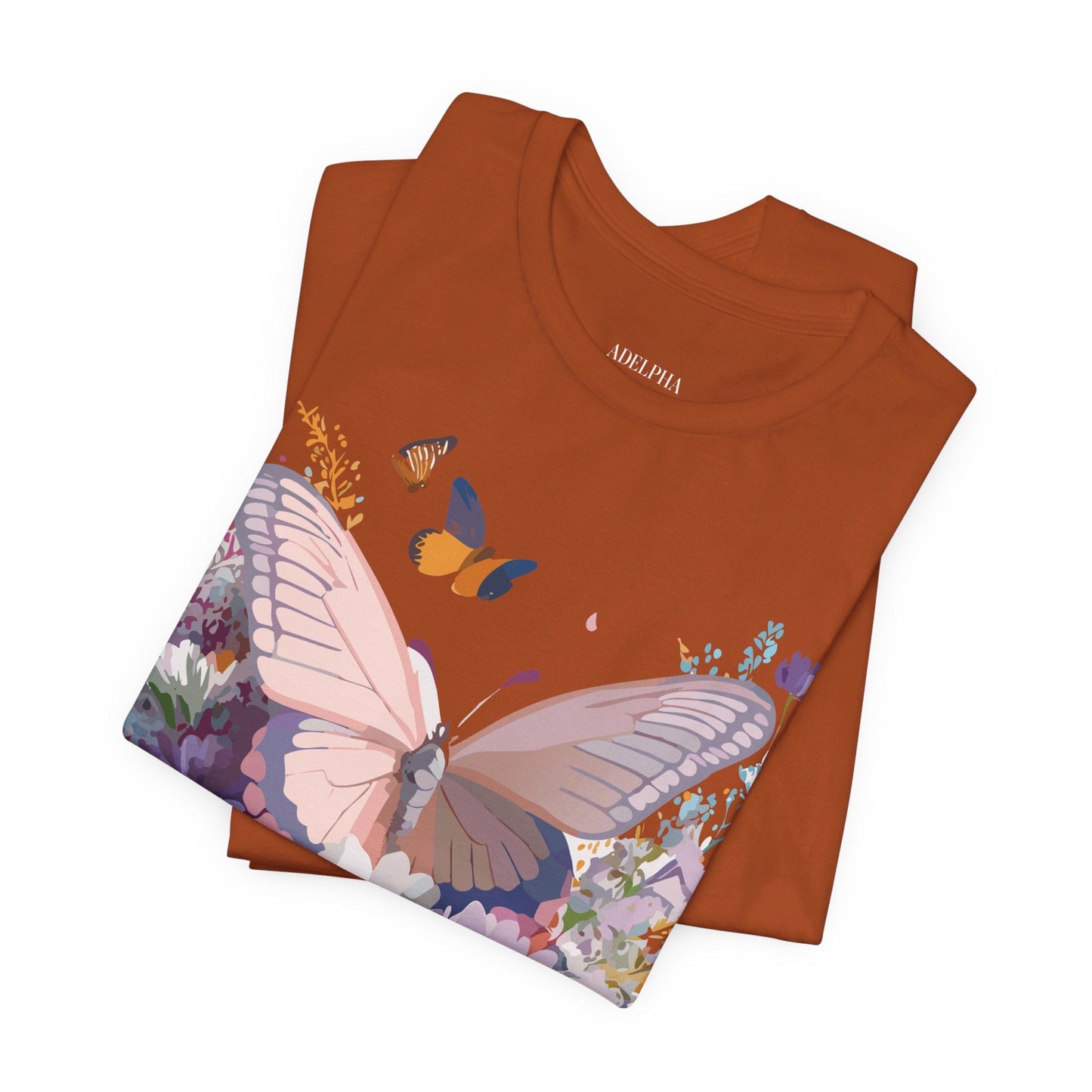 Butterfly Graphic Tee Unisex Vintage Art Design Adelpha Short Sleeve