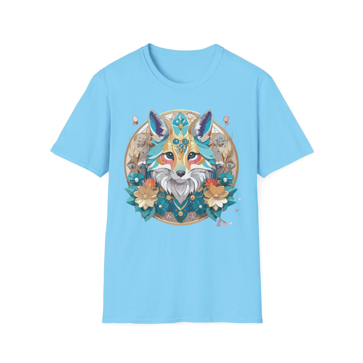 Boho Jewel Fox T-Shirt | Colorful Fox Face Graphic
