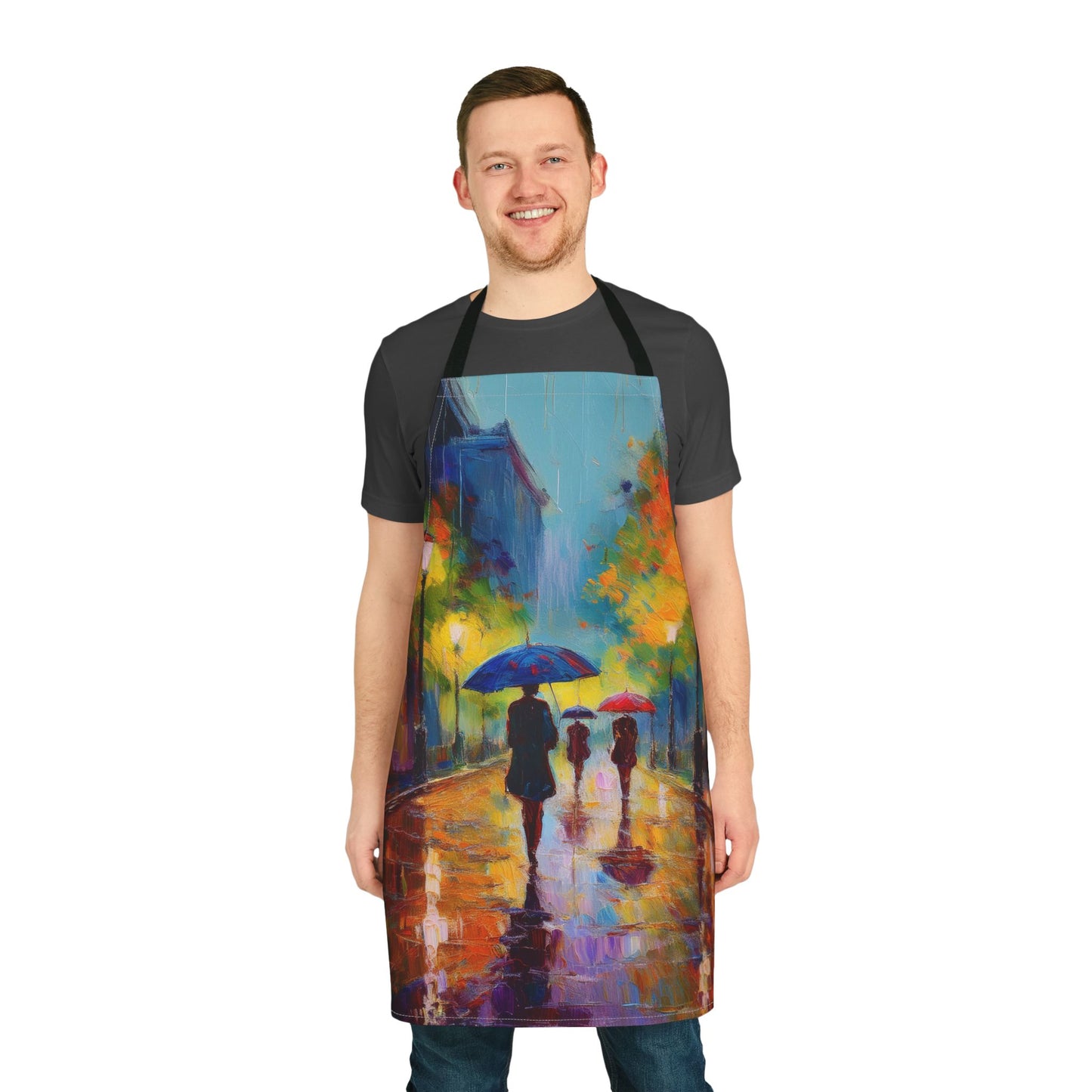 Rainy City 100% Polyester Stain-resistant 31.5 x 25.6 | Art Print Canvas Apron 1