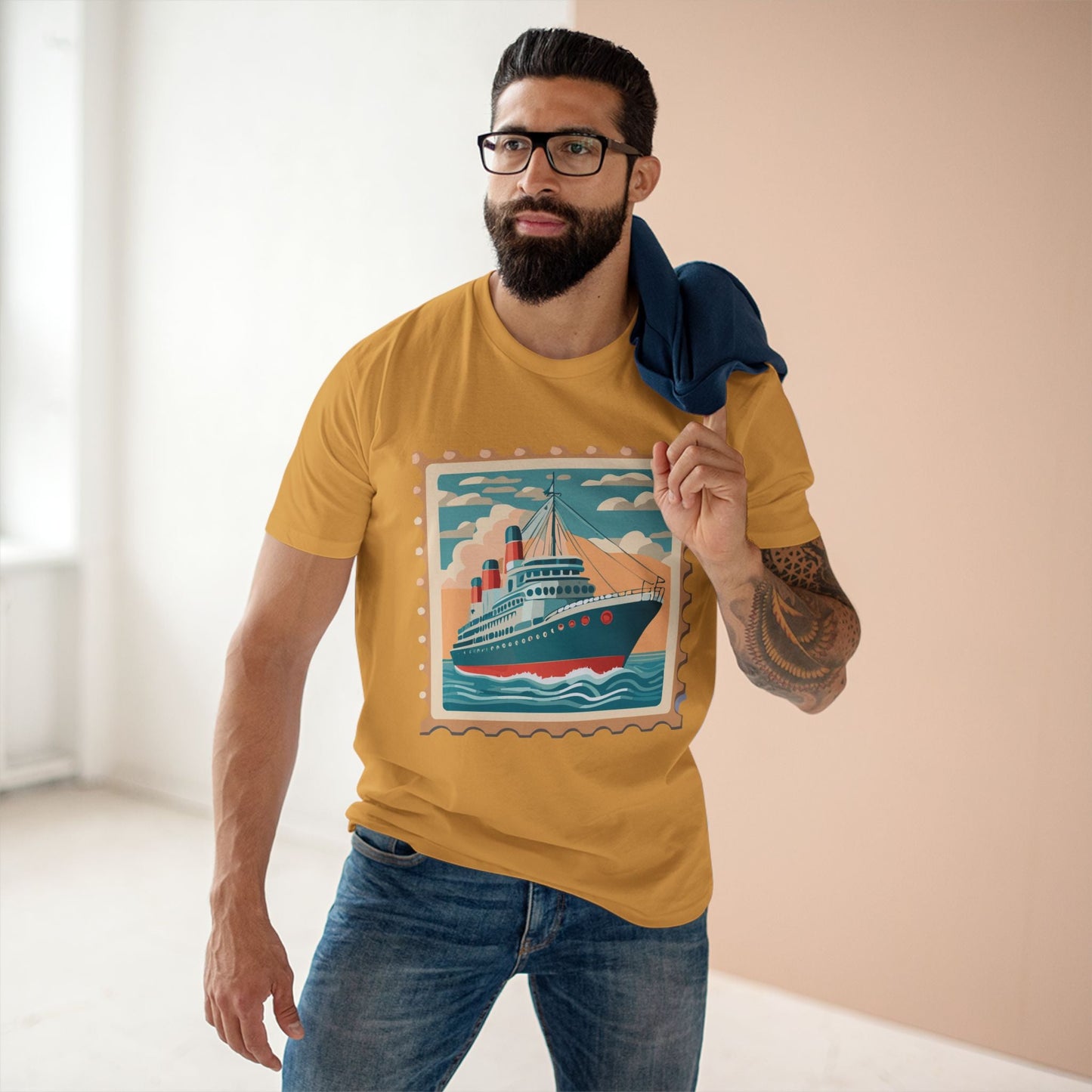 Stamp Shirt Postage Stamp Tee PS43 Unisex Premium Cotton Art Tee Retro2Nova Classic Art Collection
