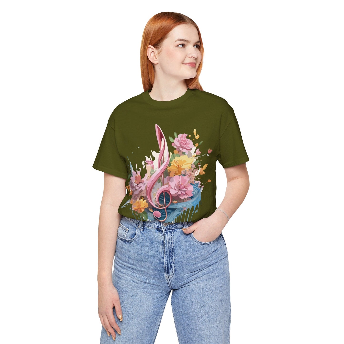 Music Graphic Unisex 100 Cotton Vintage Art with Musical Elements Tee 139