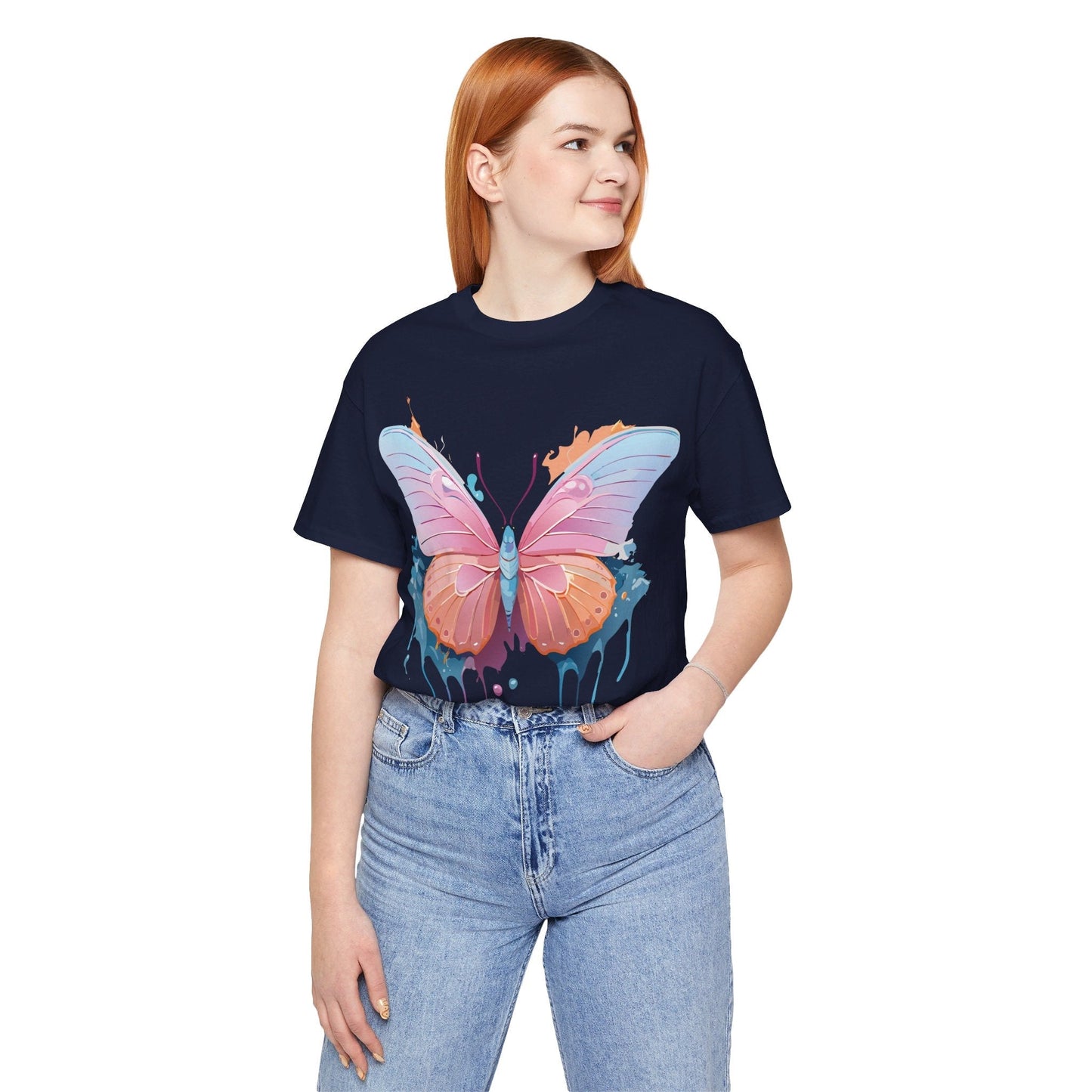 Butterfly Graphic Unisex 100 Cotton Lightweight Vintage Design Jersey Tee 88