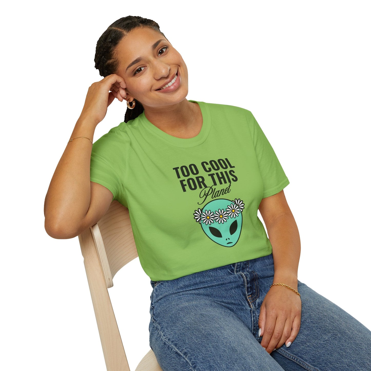 Alien Graphic Tee  Too Cool For This Planet Floral Crown