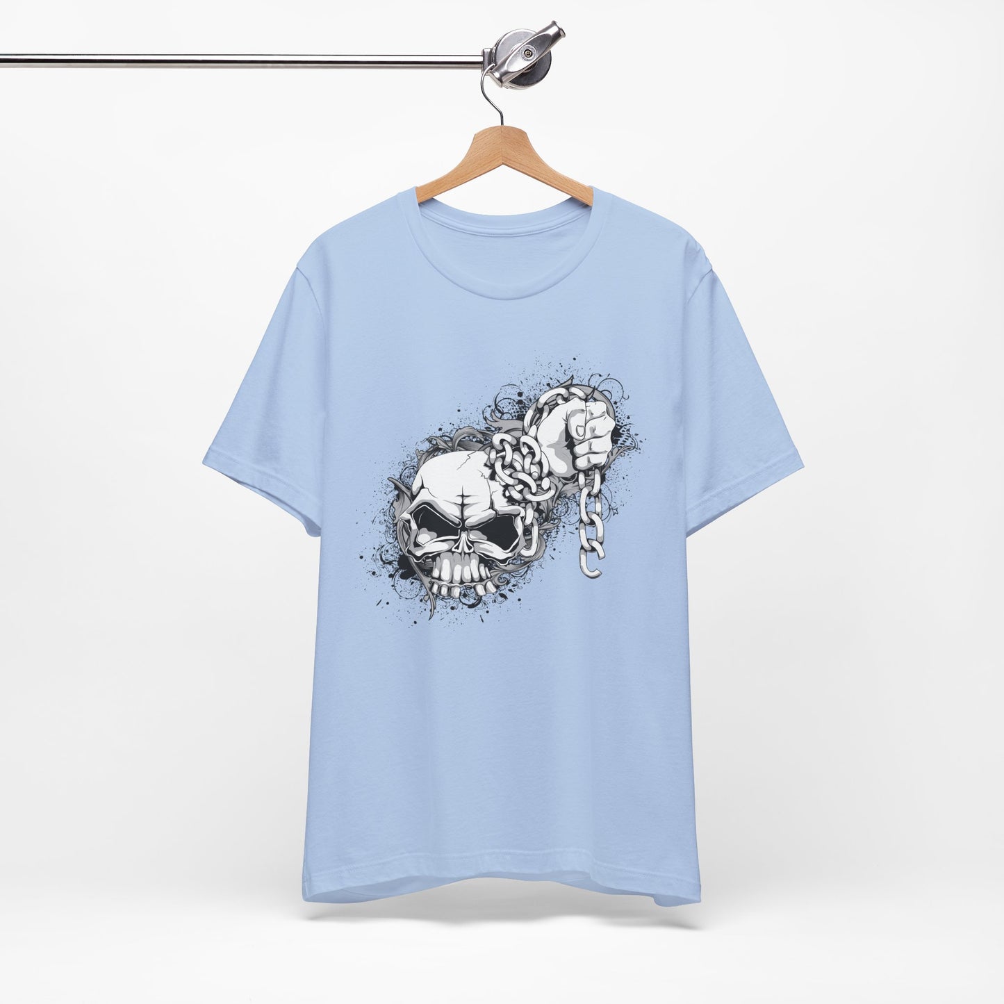 Chain Skull Graphic Design Tee, Skull Shirt, Vintage Tees, Art Design T-Shirt, Vintage Graphic Tee, Art Shirts with Skulls
