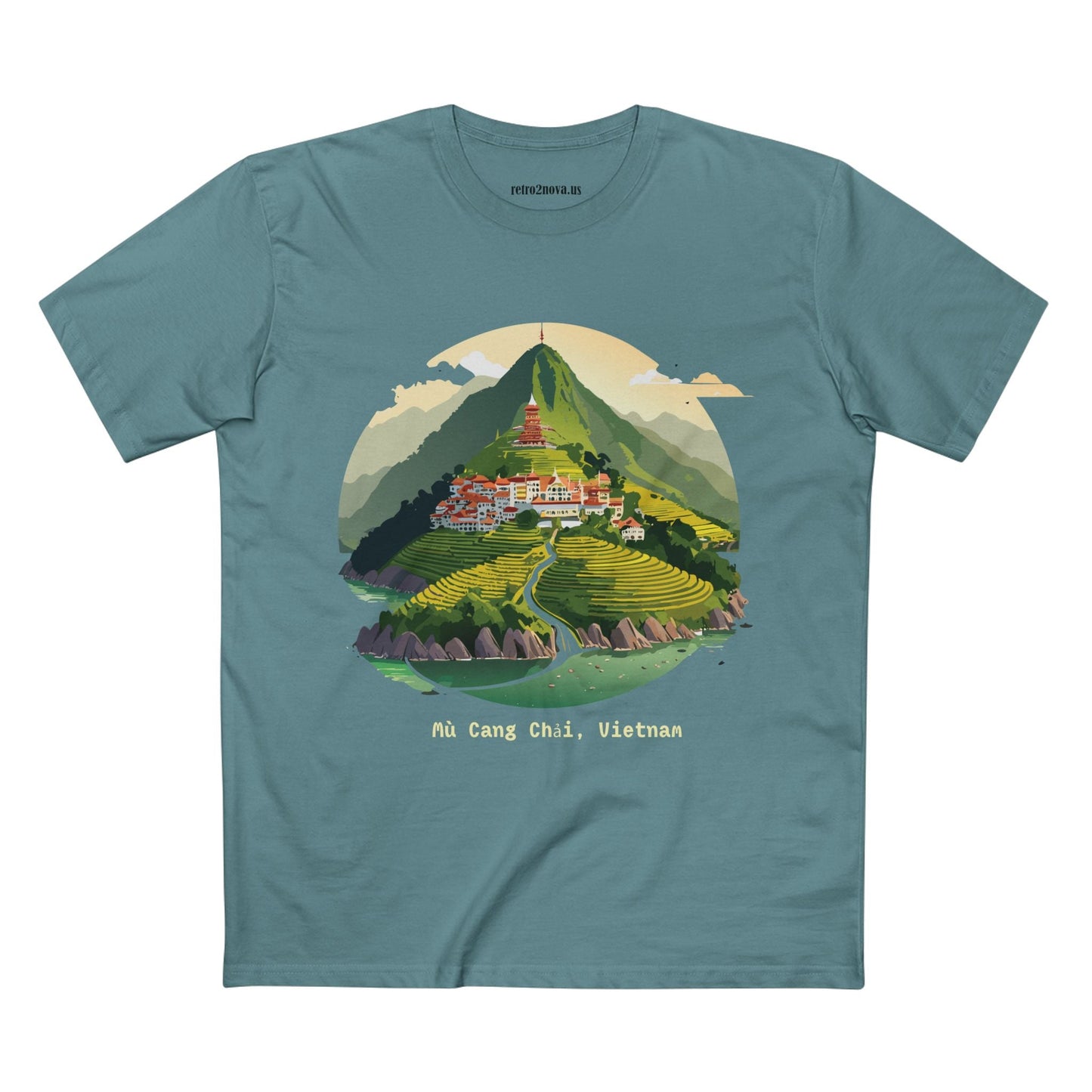 Retro2Nova Unisex Premium Cotton Staple Tee With Original Art Design Vietnam Travel Shirt