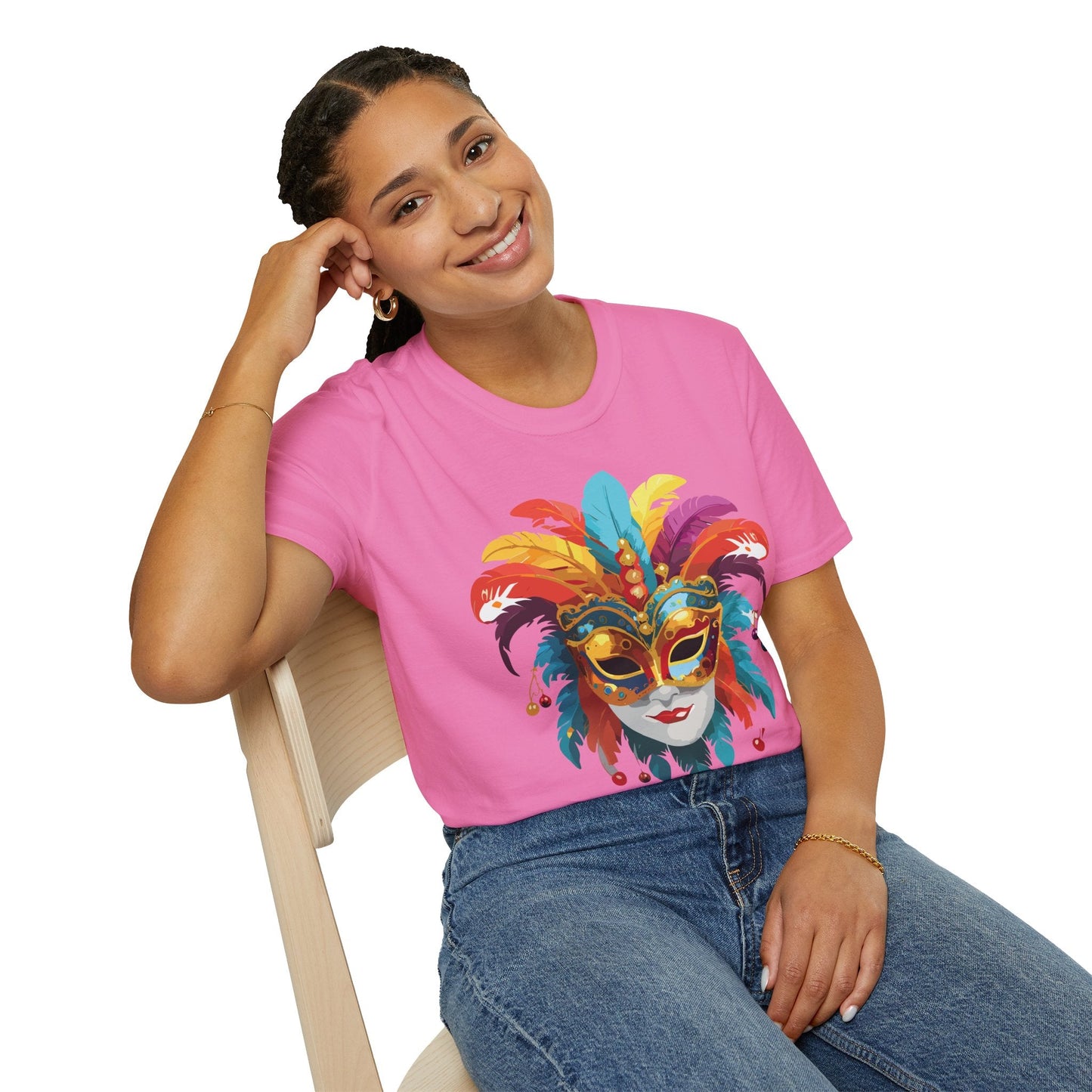 Mask Graphic Unisex Cotton Masquerade Design Artwork Tee 30