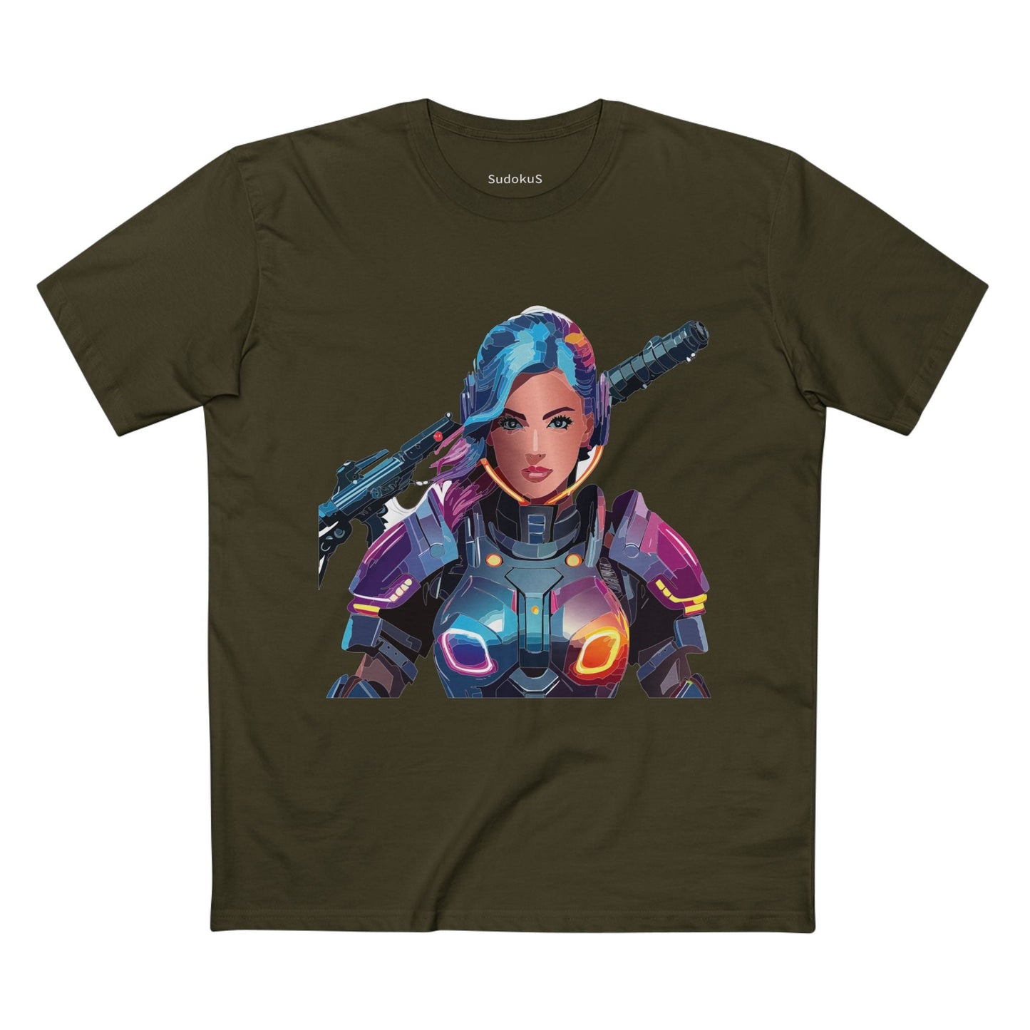 Army-woman Graphic Unisex 100 Cotton Staple Tee 11