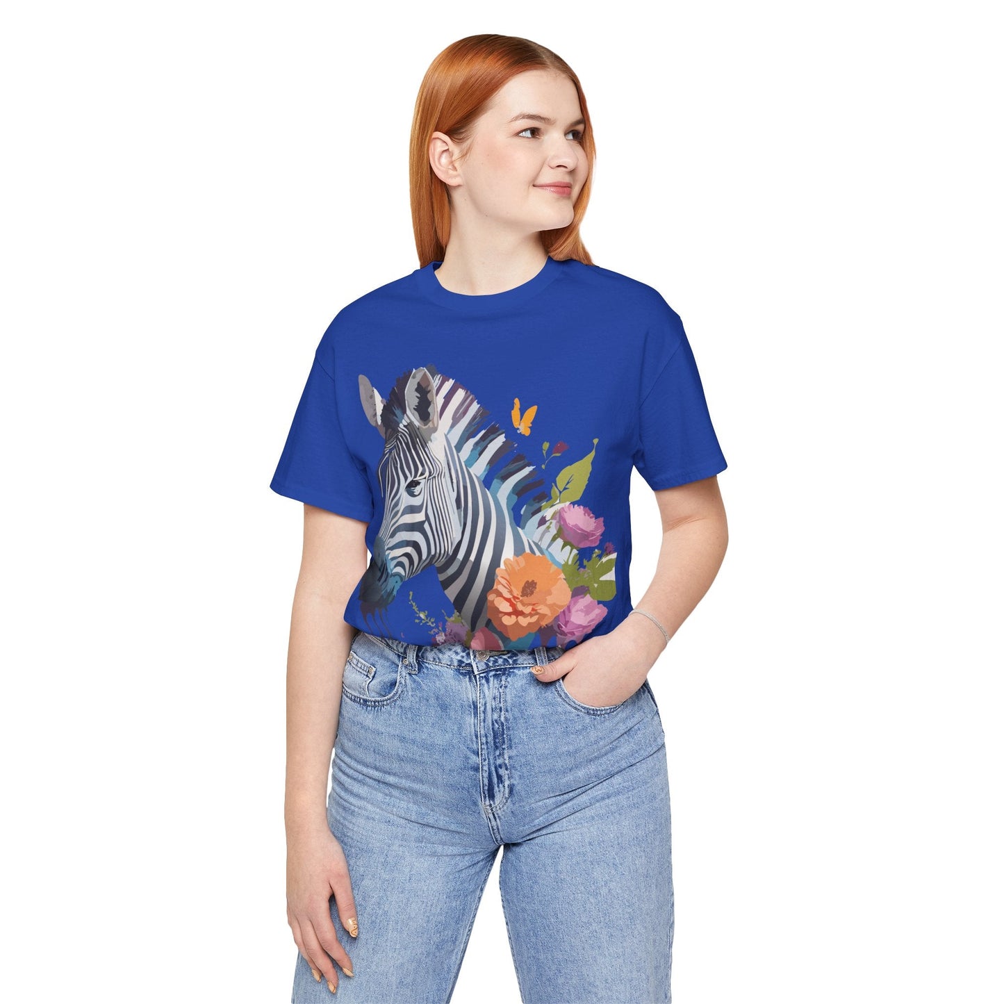 Unisex Zebra Graphic Tee Featuring Adelpha Artwork Vintage Inspired Short Sleeve Shirt