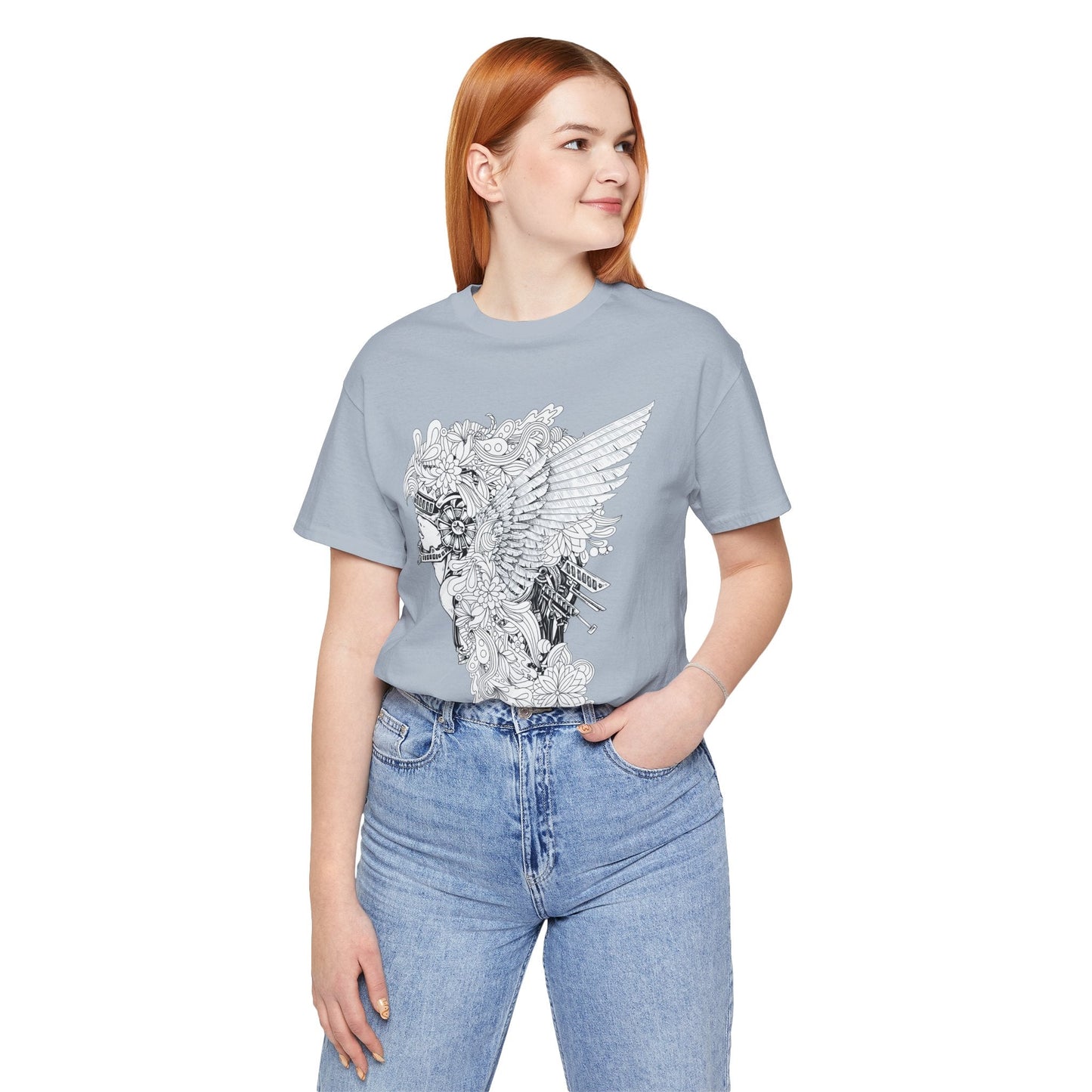 Eagle Illustration Graphic Unisex Cotton T-Shirt r26
