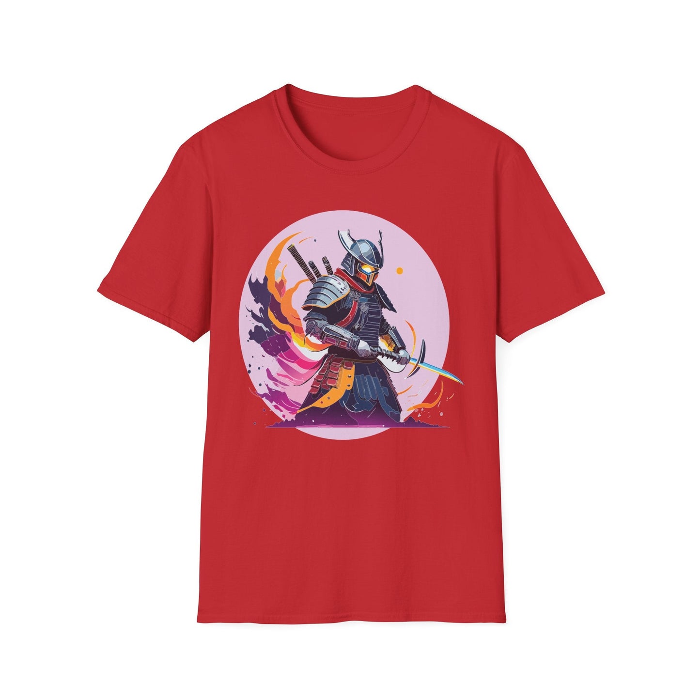 Samurai Shirt Unisex Short Sleeve Tee With Samurai Print Softstyle Gildan 64000 Ring Spun Cotton