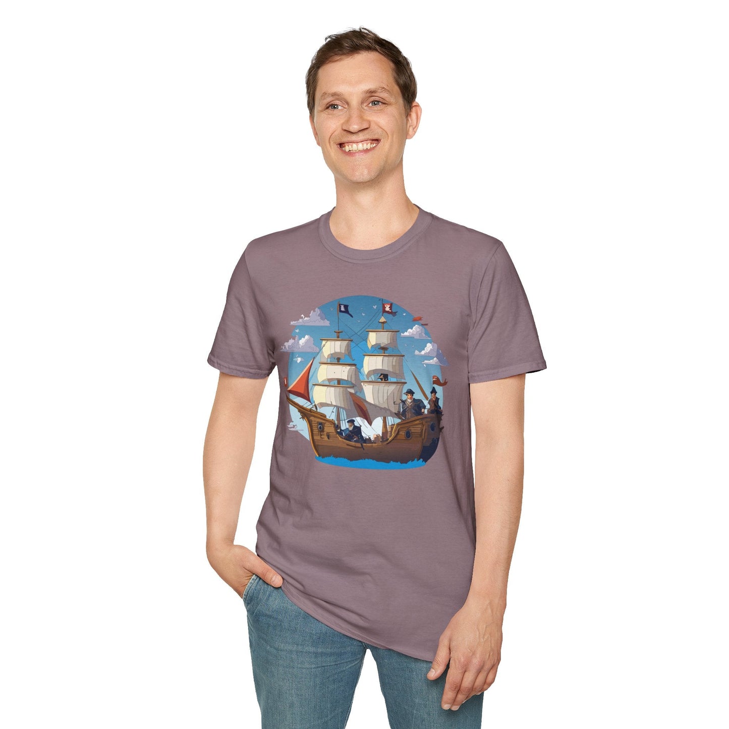 Ship T Shirts Frigate Vessel Tee Unisex Gildan Softstyle 64000 100 Percent Cotton