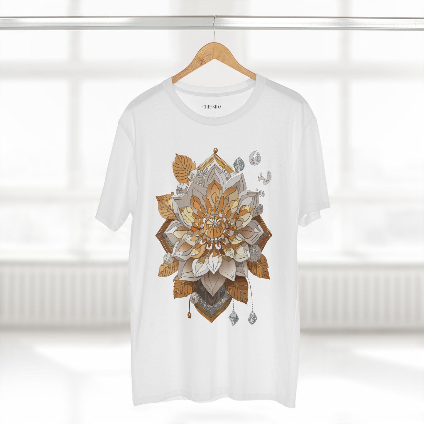 Floral Graphic T-Shirt Unisex 100 Cotton Art Design with Antique Flowers Tee 8