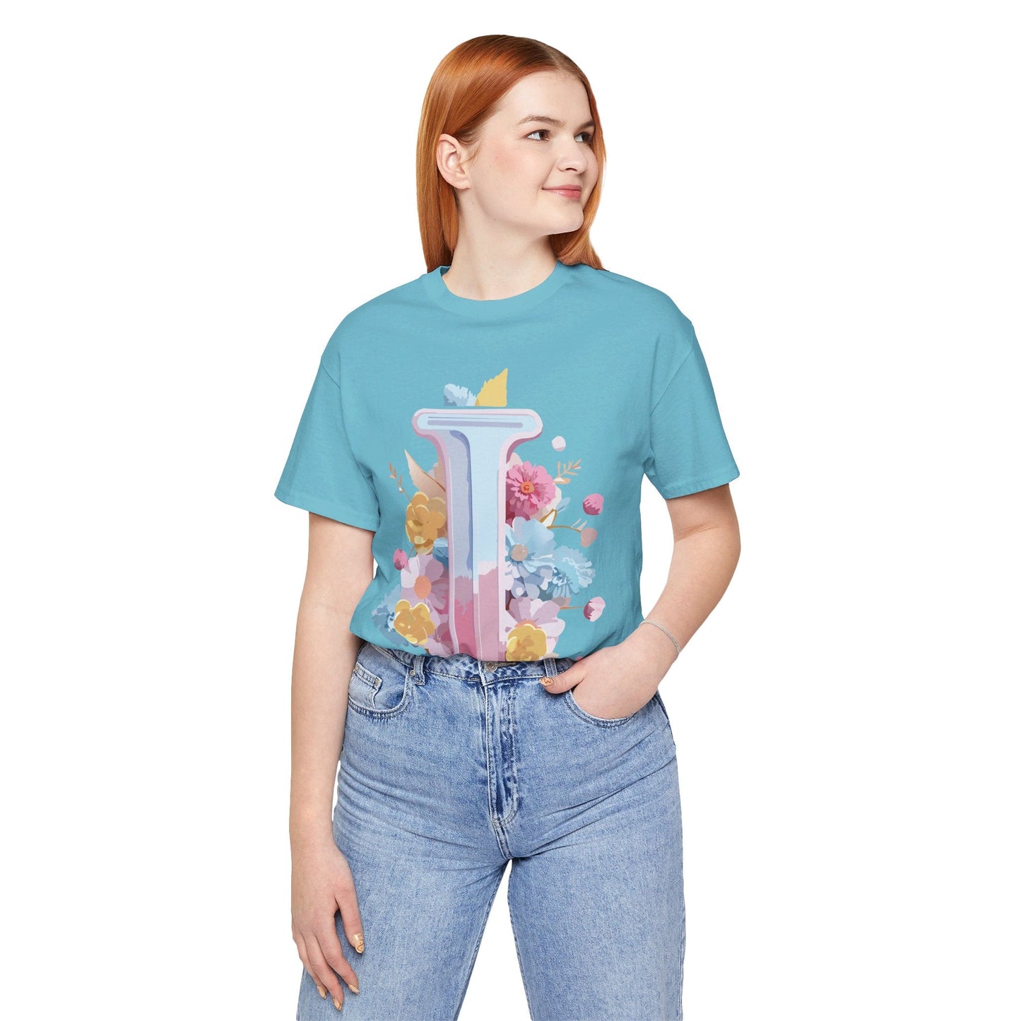 Letter I Shirt Graphic Tee Unisex Vintage Inspired Adelpha Artwork Premium Short Sleeve Tee