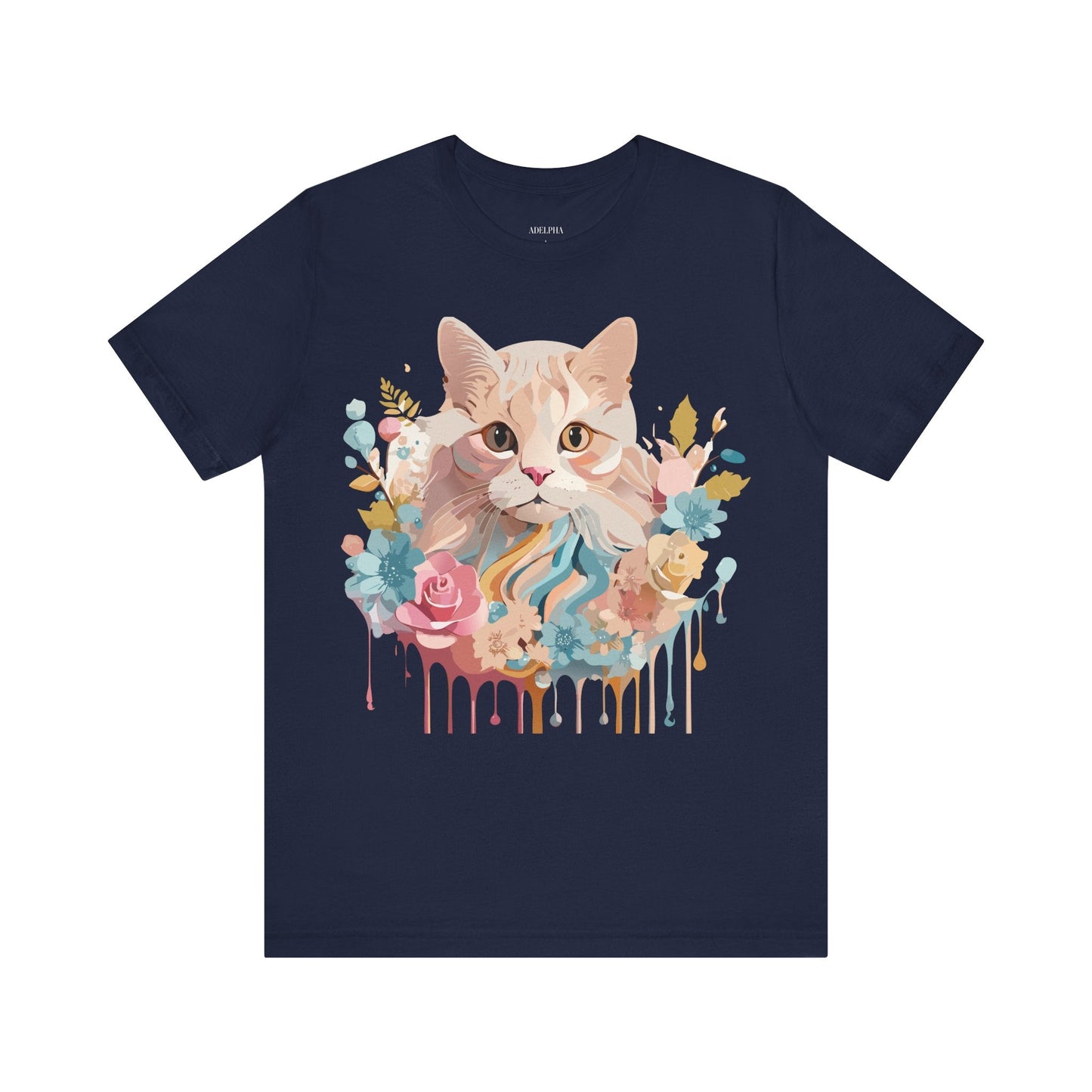 Cat Graphic Tee Unisex Short Sleeve Shirt With Adelpha Vintage Artwork