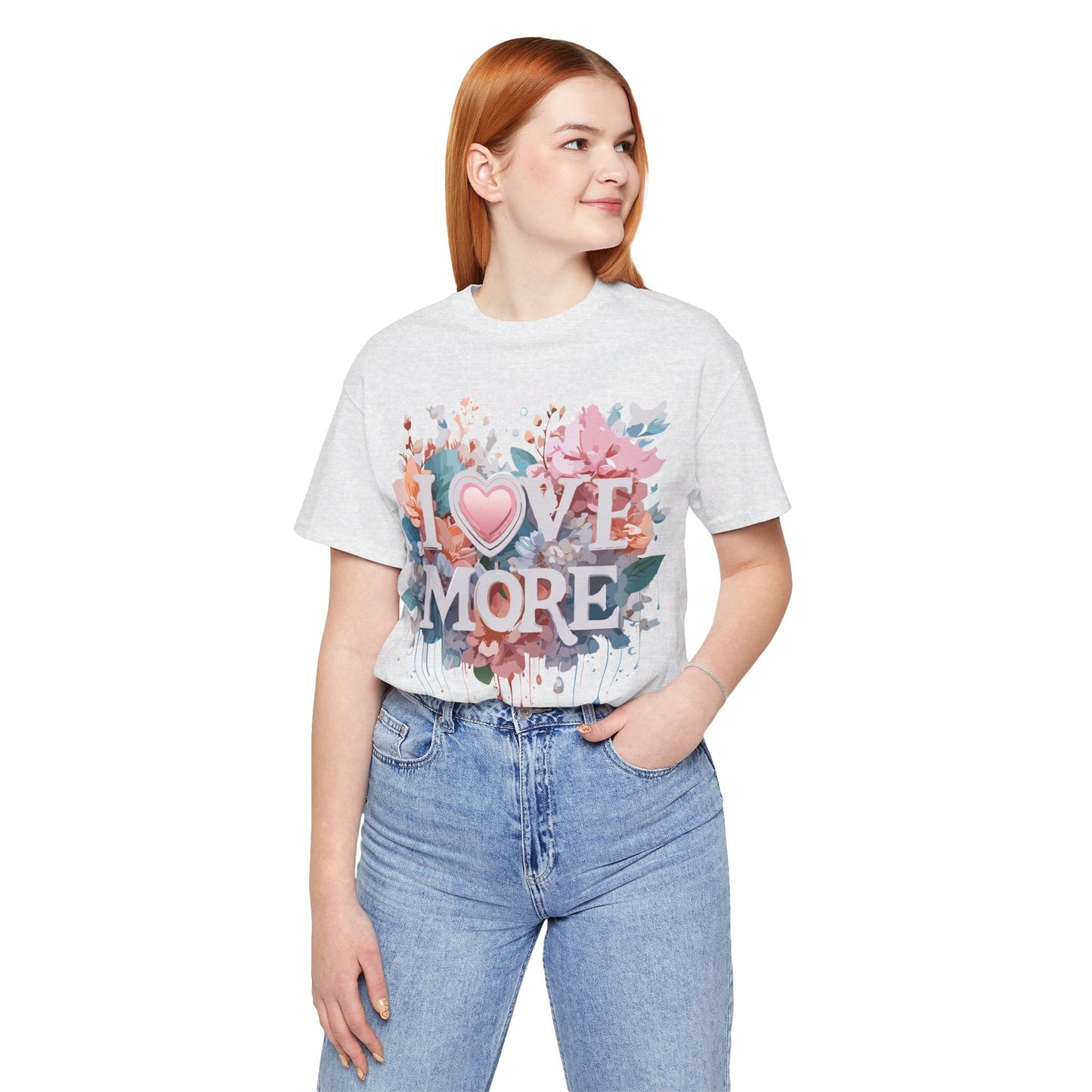 Valentine Day Graphic Unisex 100 Cotton Vintage Artwork with Love and Flower Design Tee 17