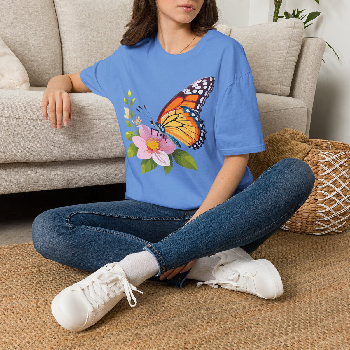 Butterfly and Wildflower Graphic Tee Unisex 100 Cotton Gildan T-Shirt