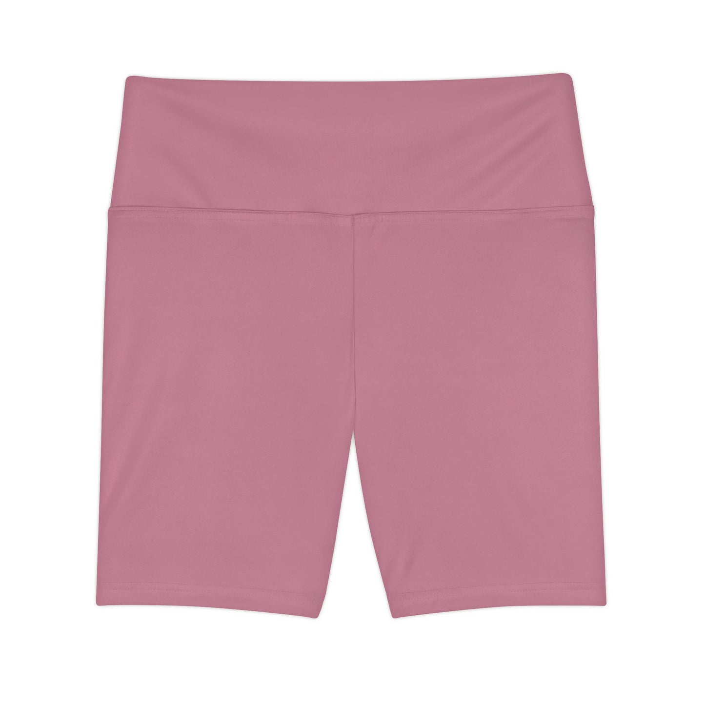 Old Rose Women's Workout Shorts — Solid High-Waist Biker Shorts for Exercise & Everyday Wear