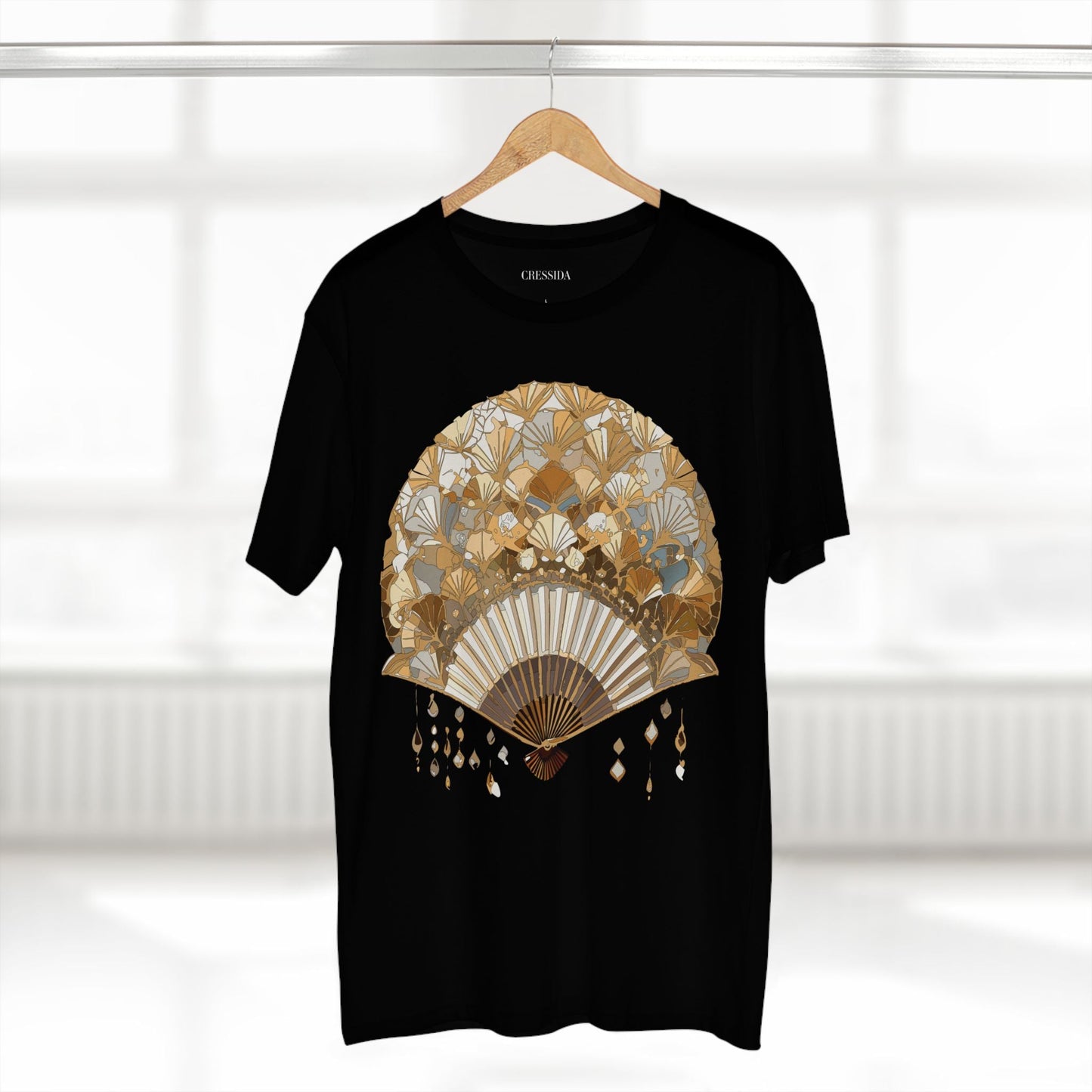 Antique Fan Graphic Design T-Shirt Unisex 100 Cotton Floral Carnival Artwork Tee 10