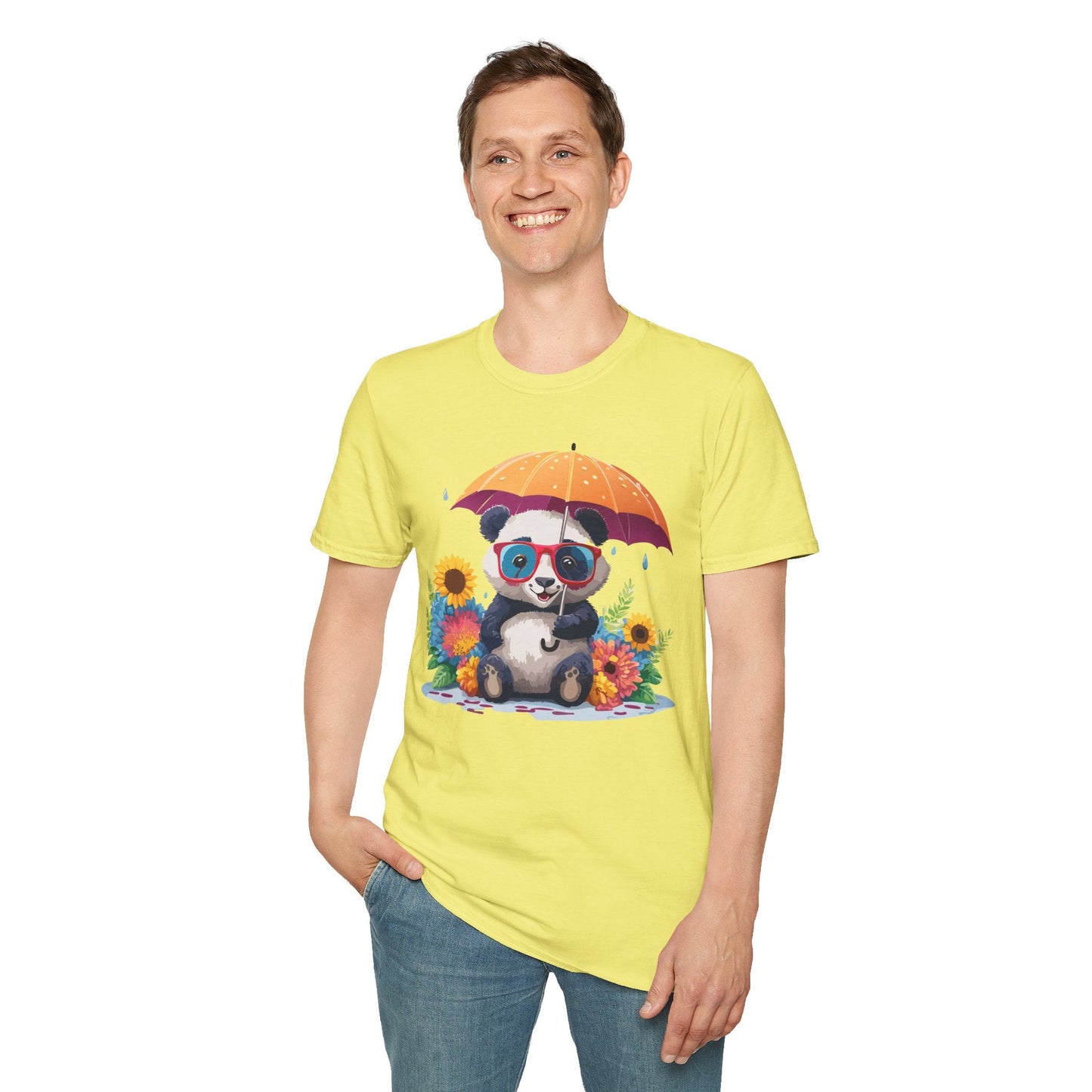 Panda Shirt Unisex Panda Tee Animal Graphic T Shirt Softstyle 64000 Cotton Breathable Everyday