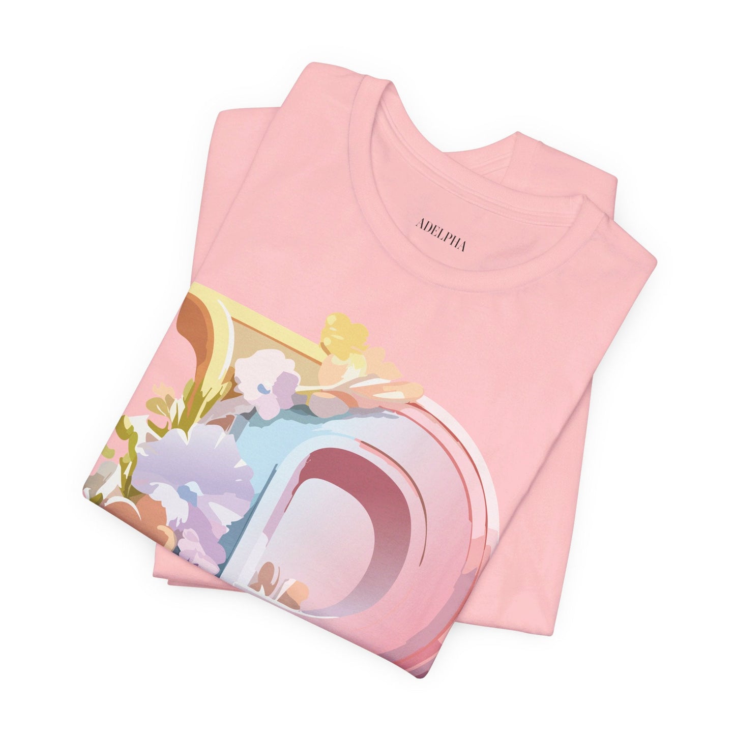 Adelpha Letter P Graphic Tee Unisex Vintage Inspired Art Design Jersey Short Sleeve Shirt