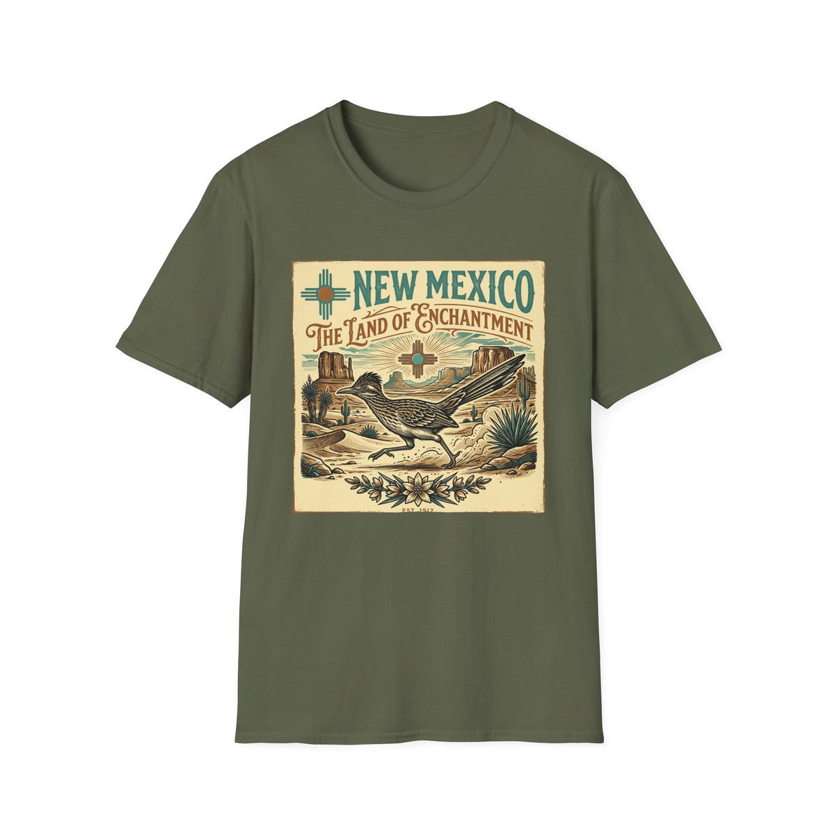 New Mexico Vintage Travel T-Shirt — New Mexico The Land of Enchantment Travel Tourist Graphic Design Unisex 100 Cotton Gildan T-Shirt