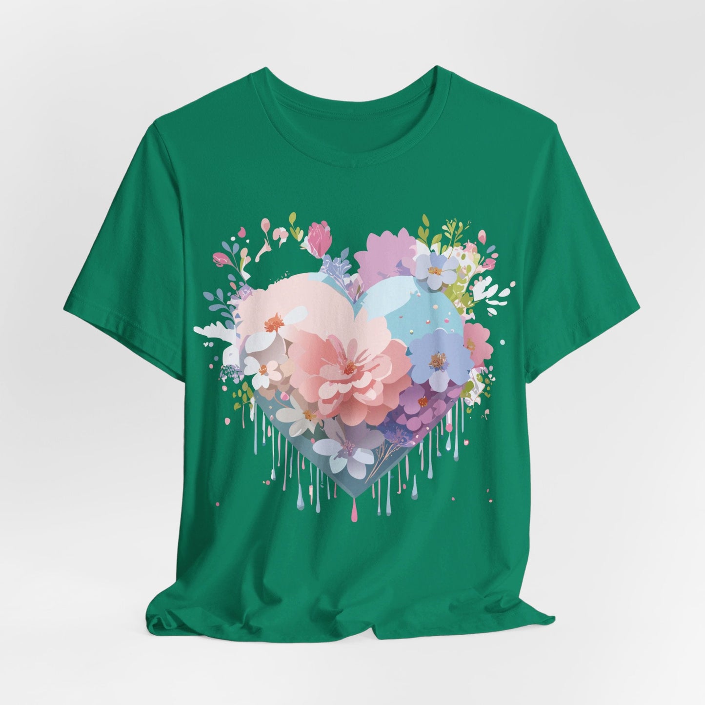 Valentine Day Graphic Unisex 100 Cotton Vintage Artwork with Love and Flower Design Tee 32