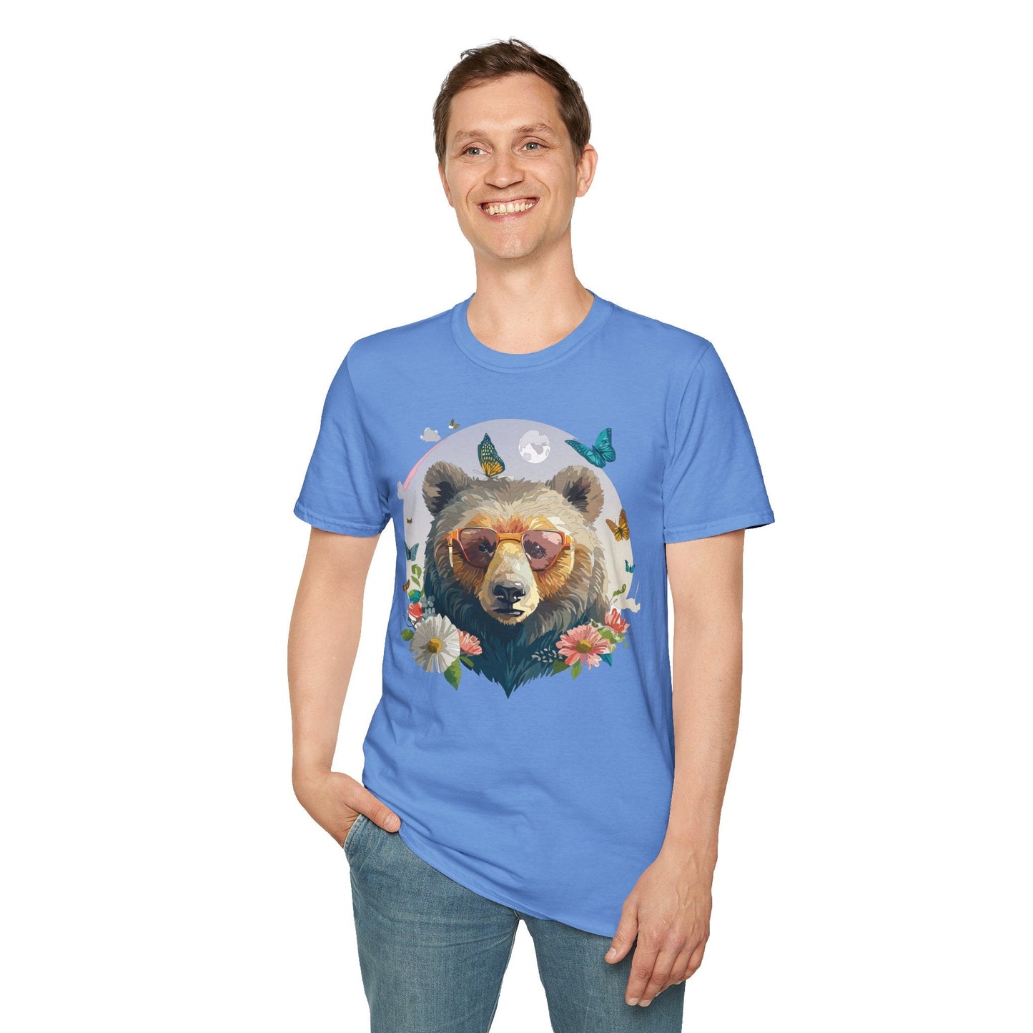 Bear T Shirt Unisex Softstyle Tee 100 Percent Ring Spun Cotton Gildan 64000 Comfortable Wear