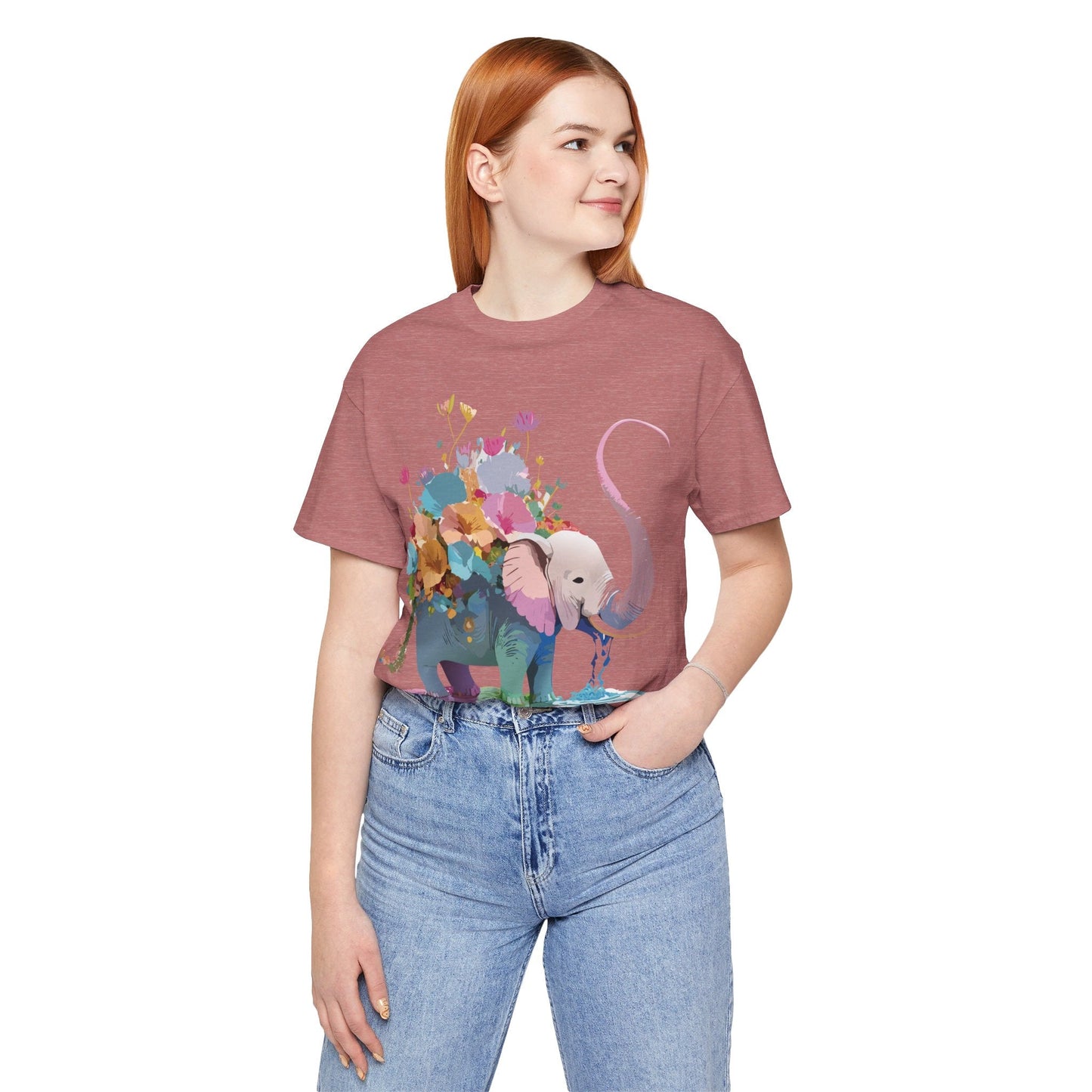 Adelpha Elephant Graphic Tee Unisex Short Sleeve Vintage Inspired Art Design Shirt