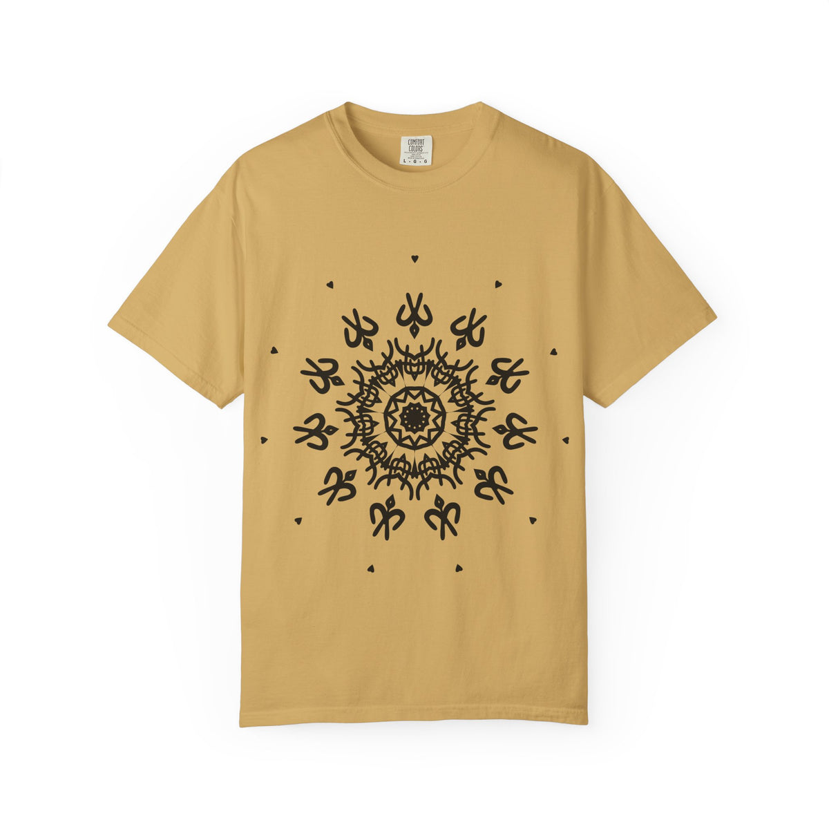 Unisex Garment Dyed Cotton T-Shirt with Mandala Graphic Design