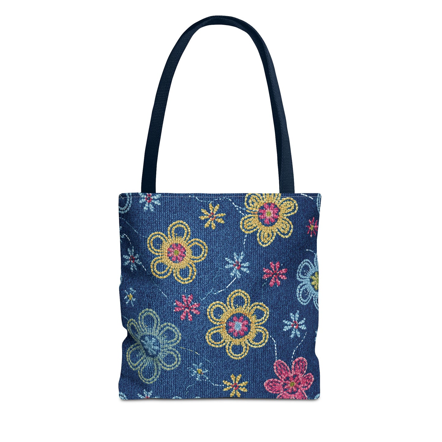 Denim Fabric Imitation Print Unisex Canvas Bag Poly Spun 3 Sizes Tote Bag 156
