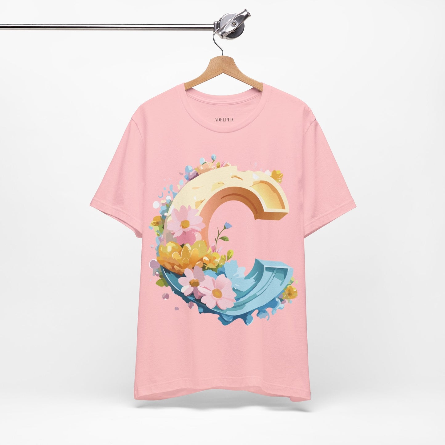 Letter C Shirt Unisex Graphic Tee By Adelpha With Vintage Inspired Artwork Design Premium Edition