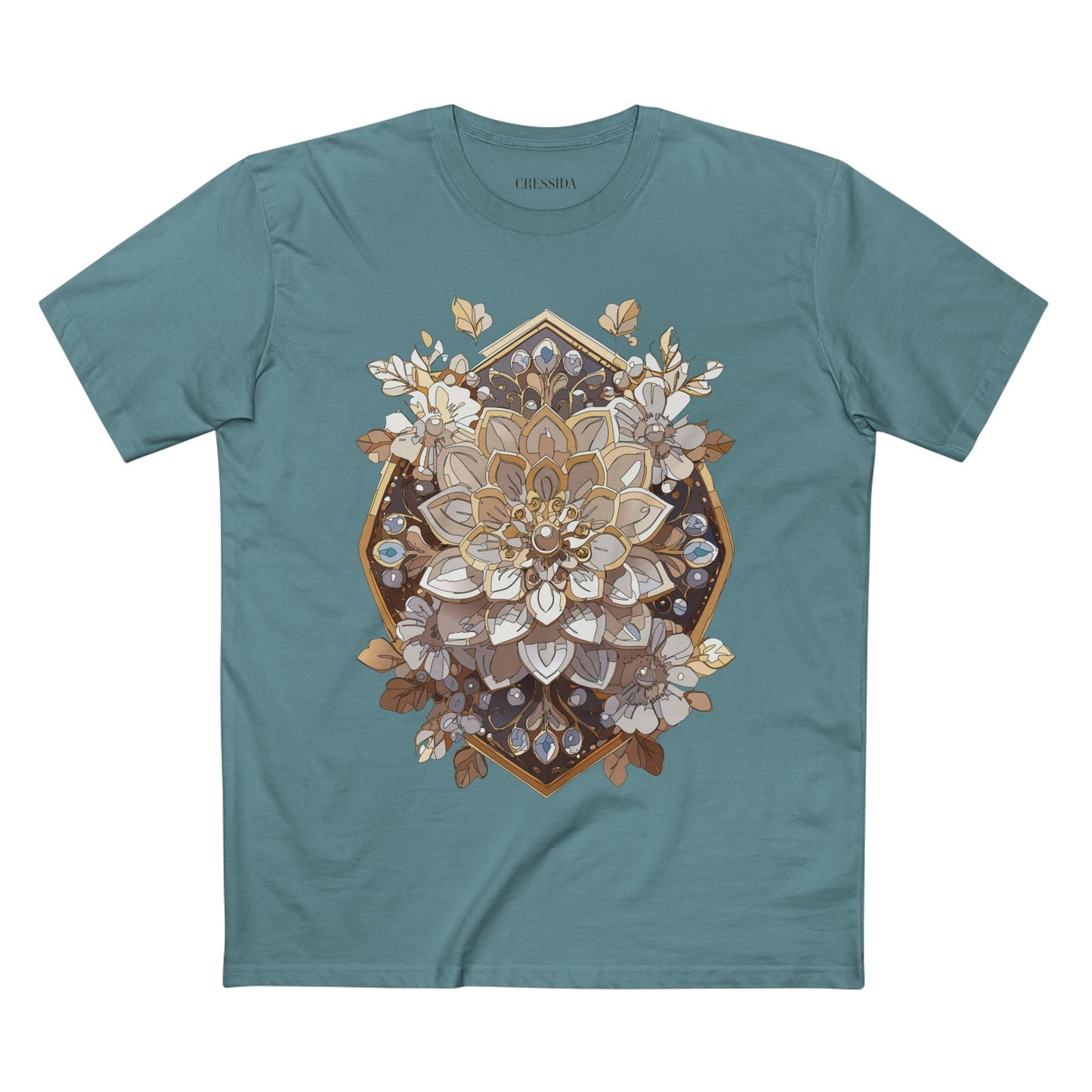 Floral Graphic T-Shirt Unisex 100 Cotton Art Design with Antique Flowers Tee 15