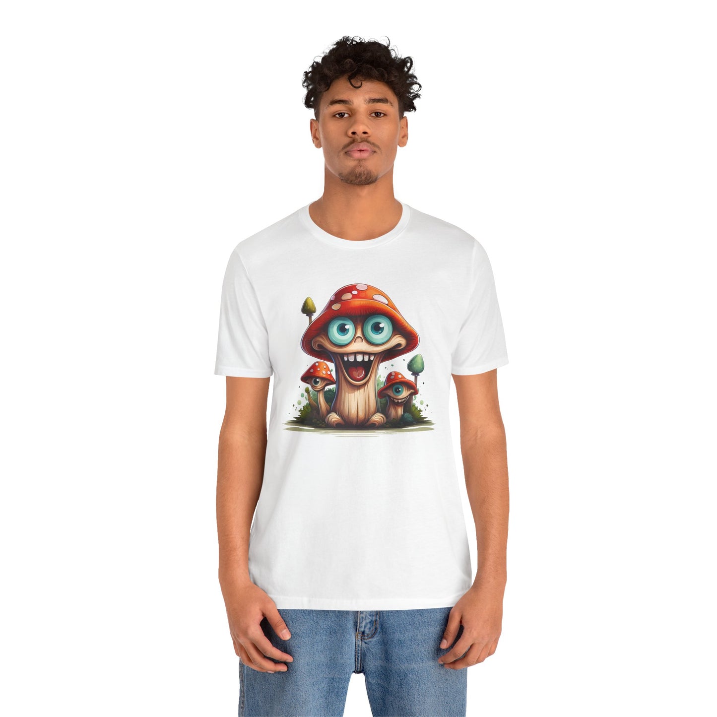 Cute Mushroom Graphic Tee, Fun Cartoon Shirt, Funny Mushroom Shirt, Cute Cartoon Tees, Graphic T-Shirt, Art Design T-Shirt