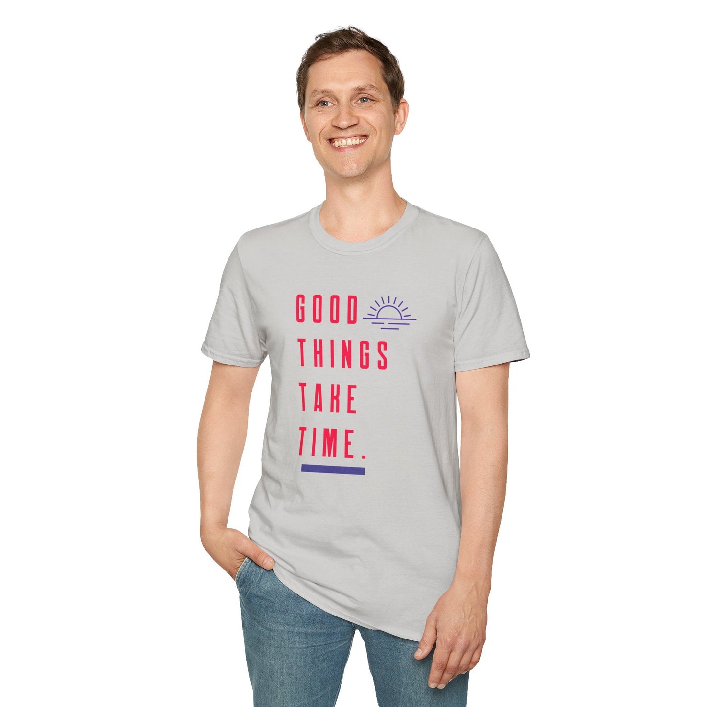 Positive Slogan T Shirt Unisex Gildan Softstyle 64000 Ring Spun Cotton Tee With Positive Words