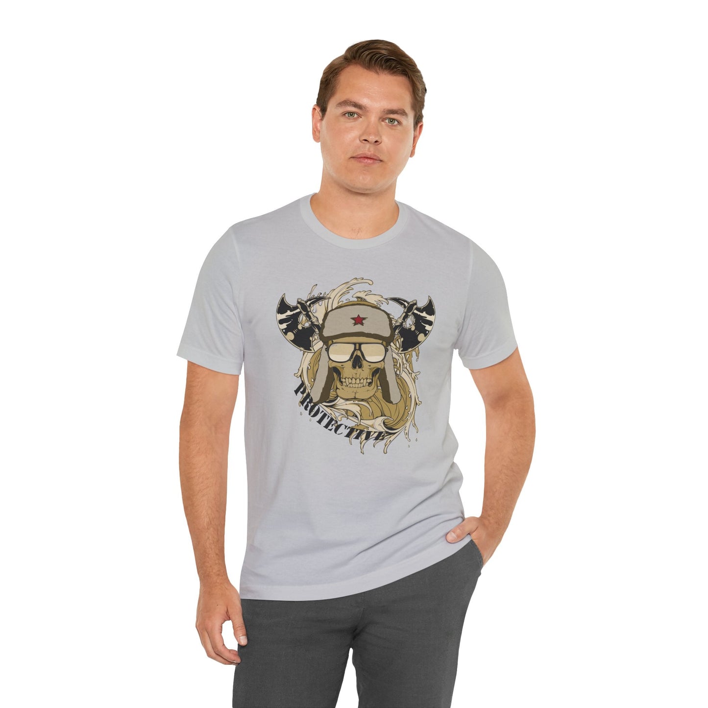 Viking Skull Graphic with Horned Helmet T-Shirt Captain Design Tee Art-41