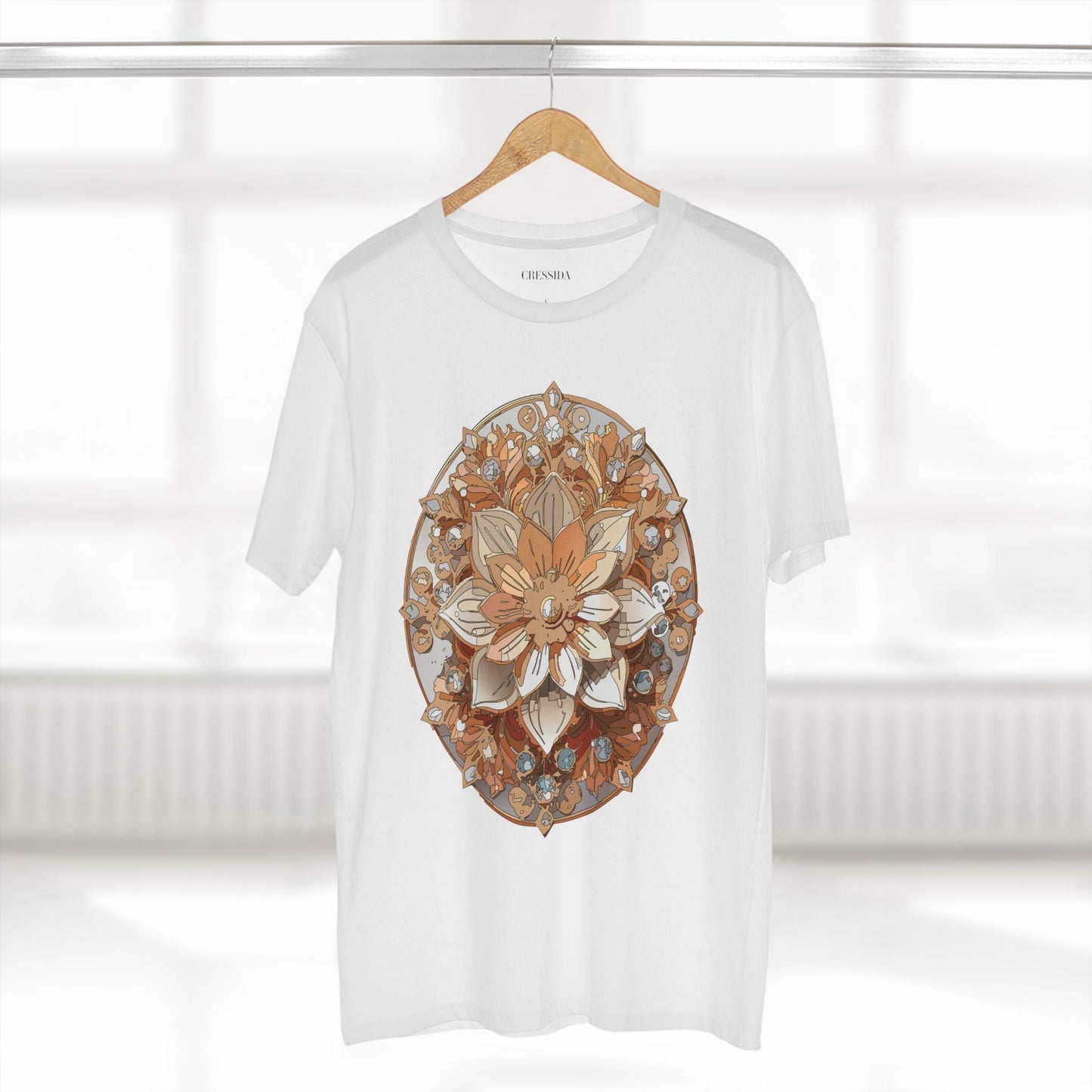 Floral Graphic T-Shirt Unisex 100 Cotton Art Design with Antique Flowers Tee 13