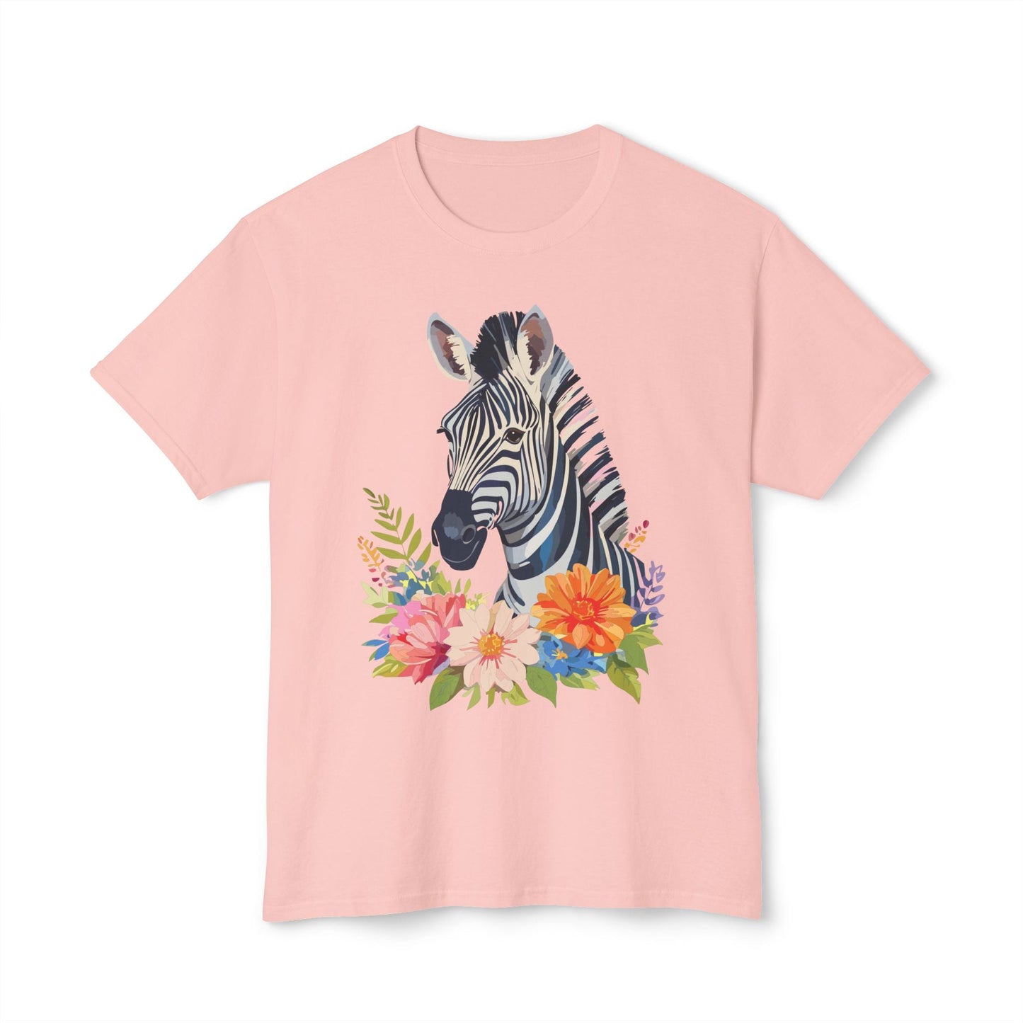 Unisex Zebra Art T Shirt With Full Color Print 100 Percent Cotton Jersey Tee Premium