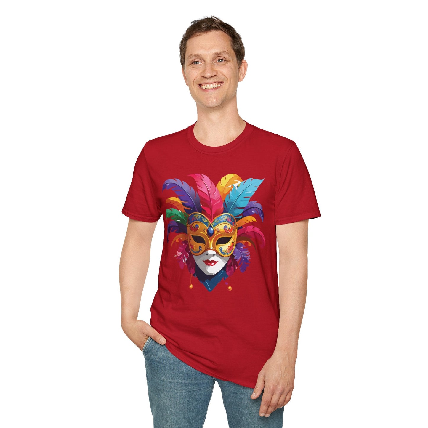 Mask Graphic Unisex Cotton Masquerade Design Artwork Tee 9
