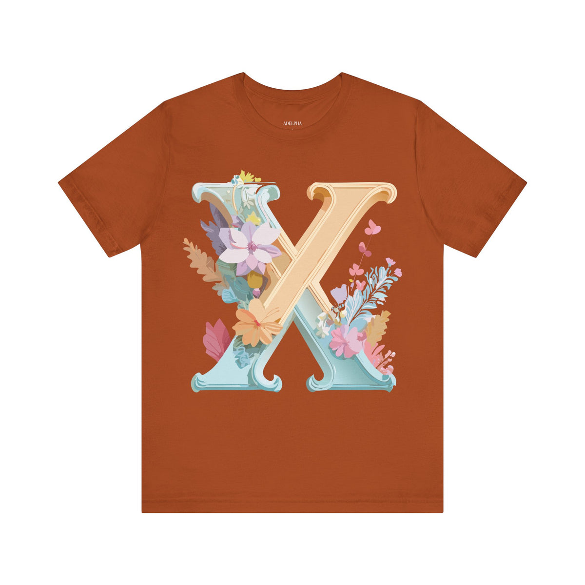 Letter X Graphic Unisex Cotton Bella+Canvas Tee with Art Letter Design