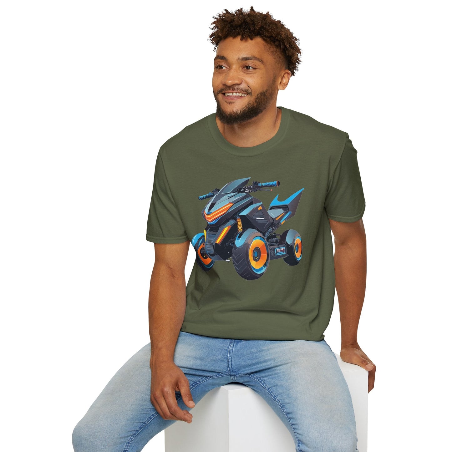Unisex Motorcycle Art Design T Shirt Softstyle 64000 MTB Graphic Tee For Riders